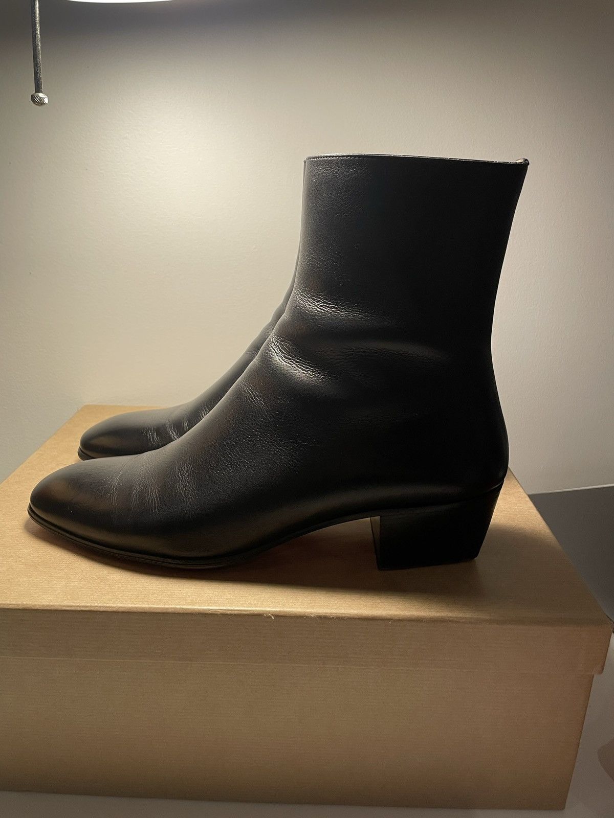 Jolly Zip-up Boots Black Smooth Leather