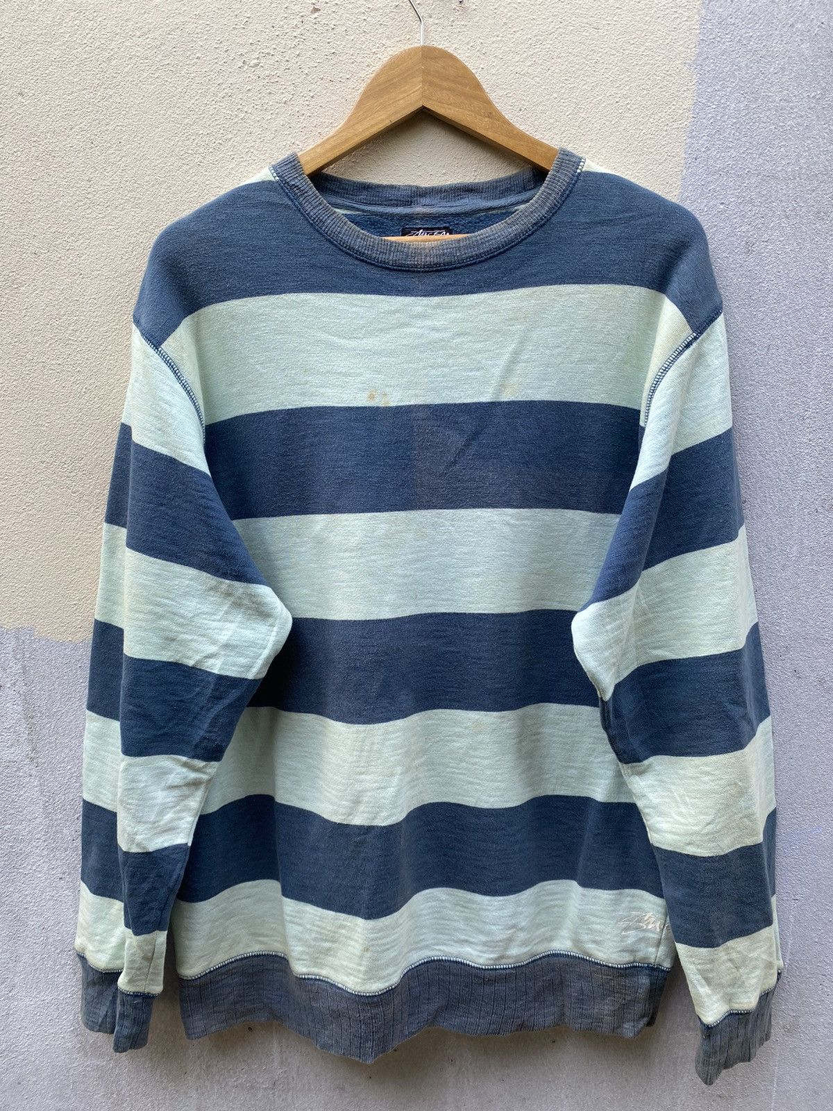 Stussy Stussy Authentic Striped Blue Sweatshirts Size US L / EU 52-54 / 3 - 1 Thumbnail