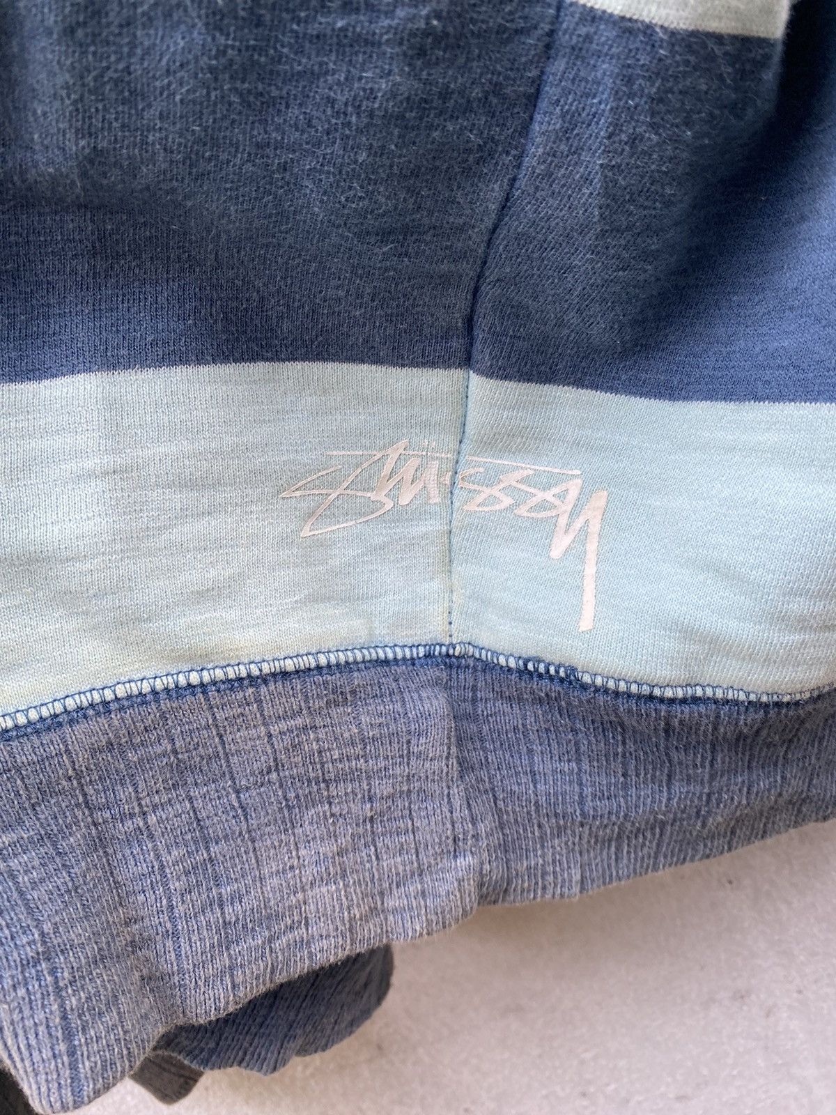 Stussy Stussy Authentic Striped Blue Sweatshirts Size US L / EU 52-54 / 3 - 3 Thumbnail