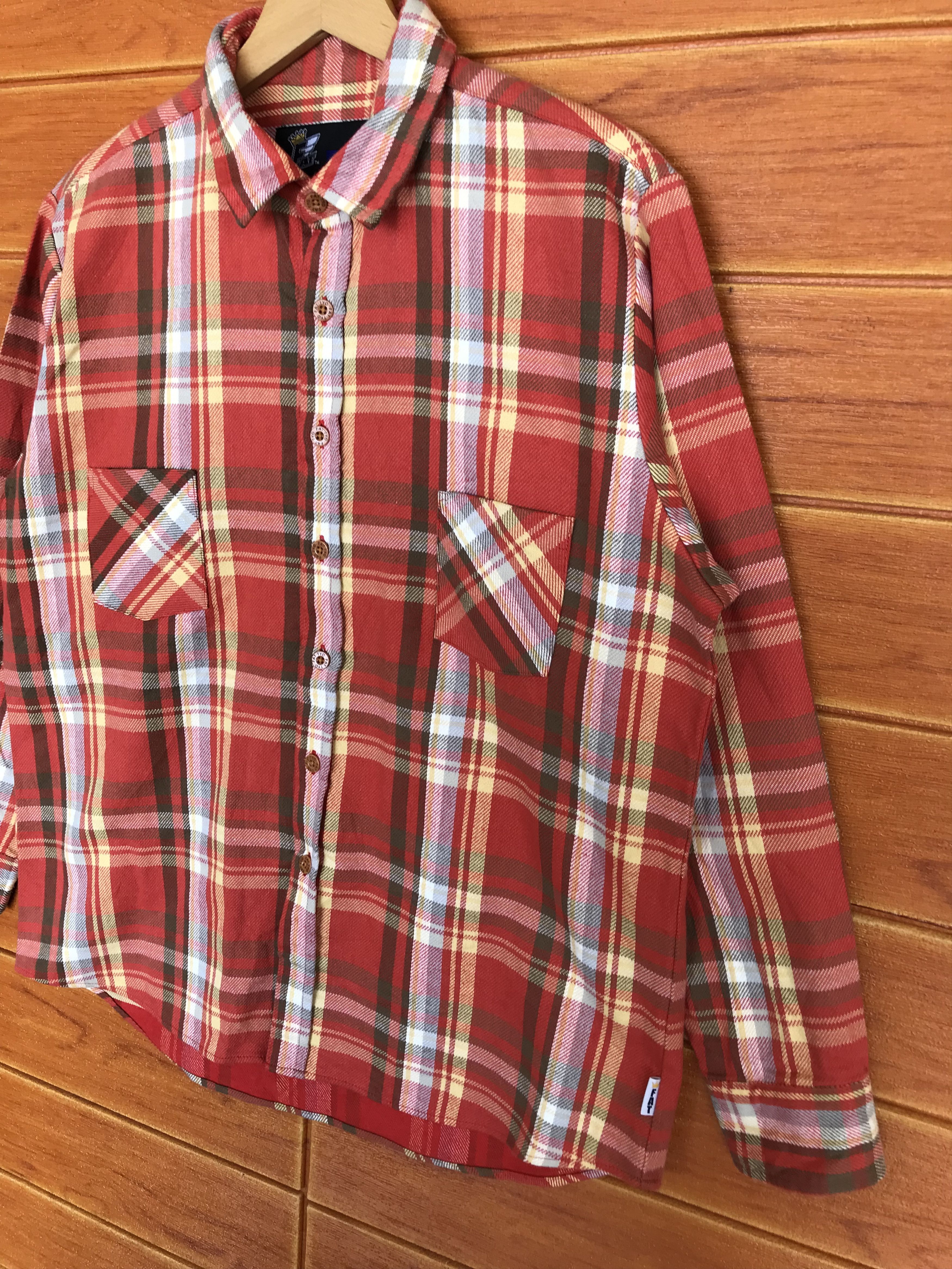Fat Tokyo Vintage Y2k Fat Tokyo Japan Checkered Plaid Flannel Shirt Size US L / EU 52-54 / 3 - 3 Thumbnail
