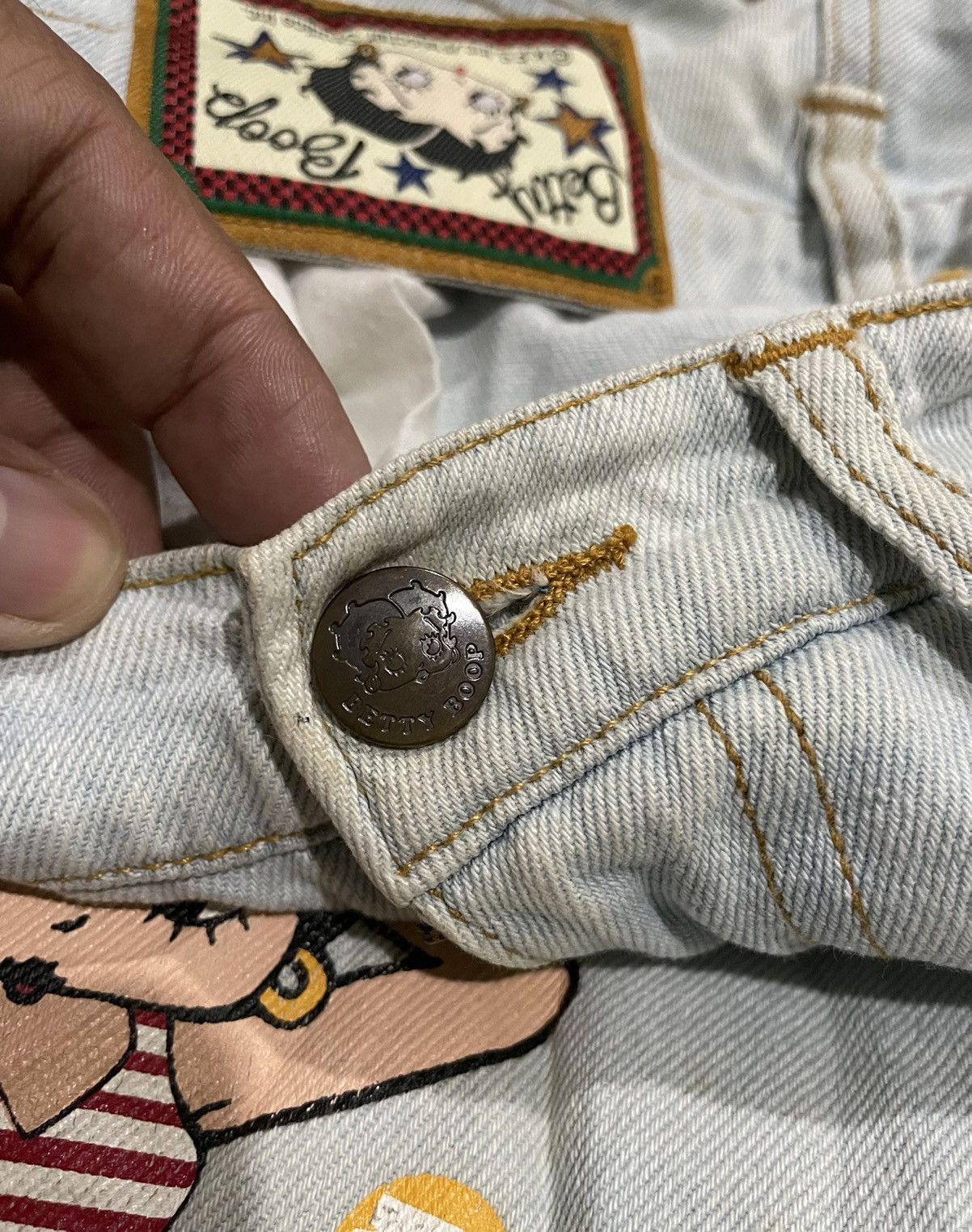 Anime × Cartoon Network Rare 70s Betty Boop Character Art Scovil Button Jeans Size 26" / US 2 / IT 38 - 7 Thumbnail