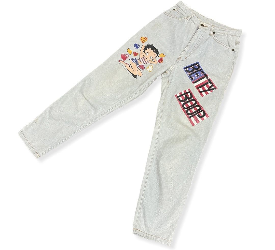Anime × Cartoon Network Rare 70s Betty Boop Character Art Scovil Button Jeans Size 26" / US 2 / IT 38 - 4 Thumbnail