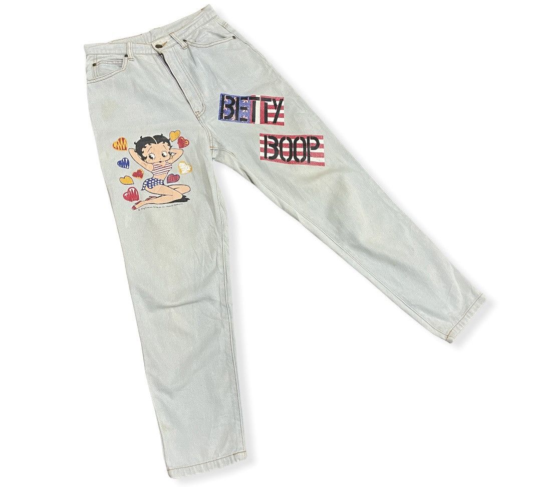 Anime × Cartoon Network Rare 70s Betty Boop Character Art Scovil Button Jeans Size 26" / US 2 / IT 38 - 3 Thumbnail