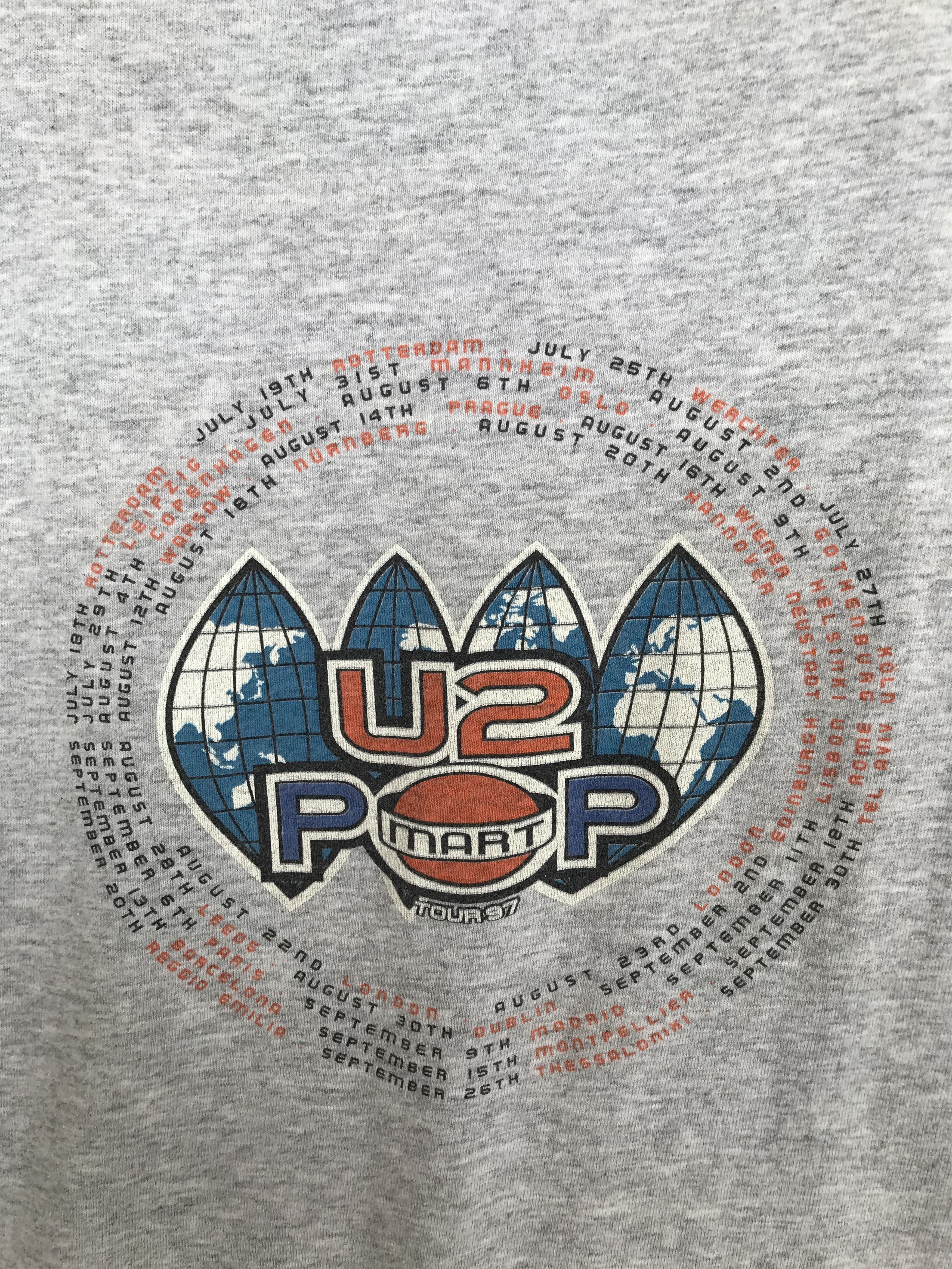Band Tees Vintage 90s U2 Pop Mart Tour 1997 T-Shirt Size US XL / EU 56 / 4 - 7 Thumbnail