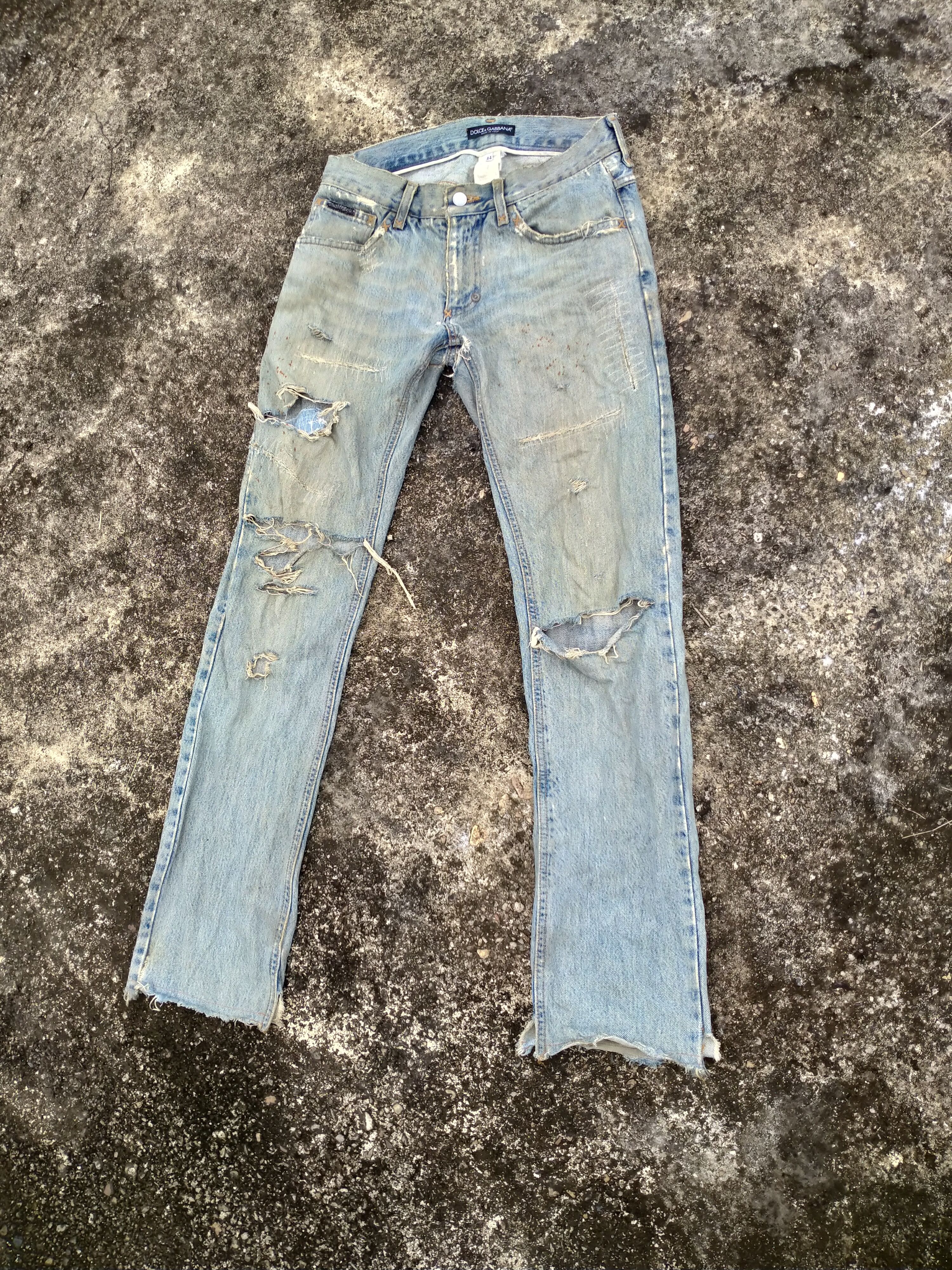 Dolce & Gabbana DISTRESSED DOLCE&GABBANA NON SELVEDGE DENIM Size US 32 / EU 48 - 2 Thumbnail