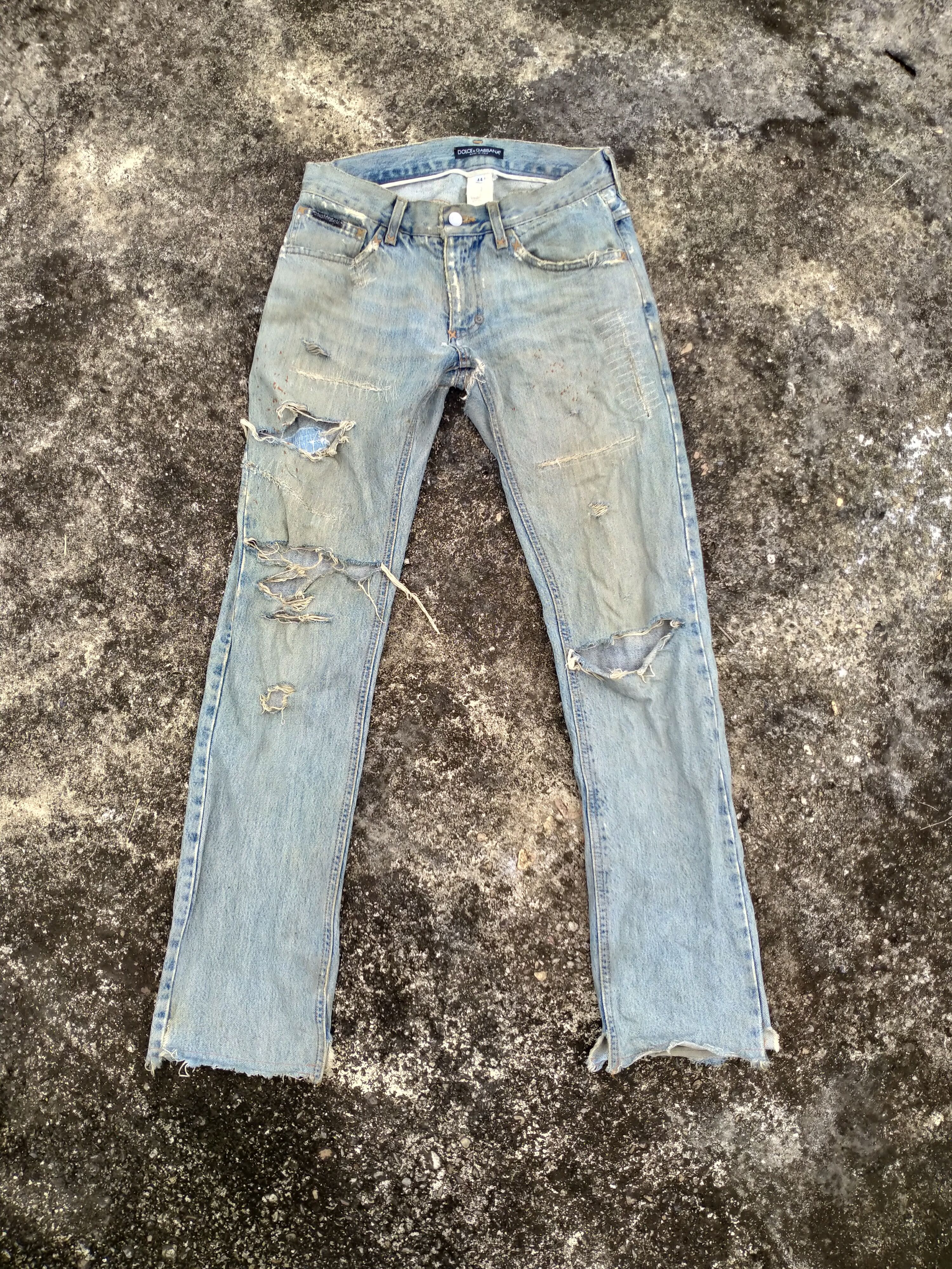 Dolce & Gabbana DISTRESSED DOLCE&GABBANA NON SELVEDGE DENIM Size US 32 / EU 48 - 1 Thumbnail