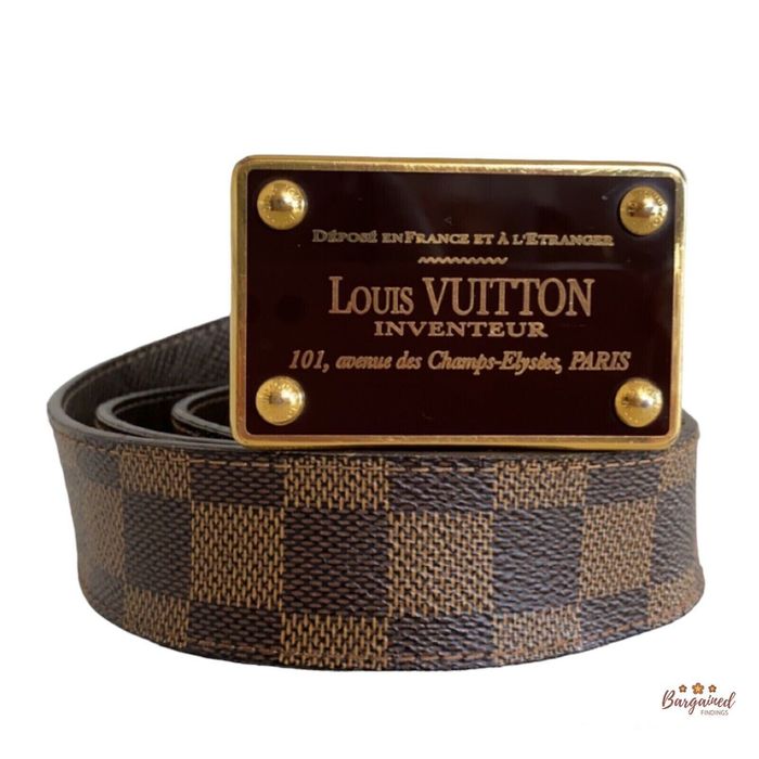 Louis Vuitton Men's Brown Reversible Damier Ebene Canvas Belt