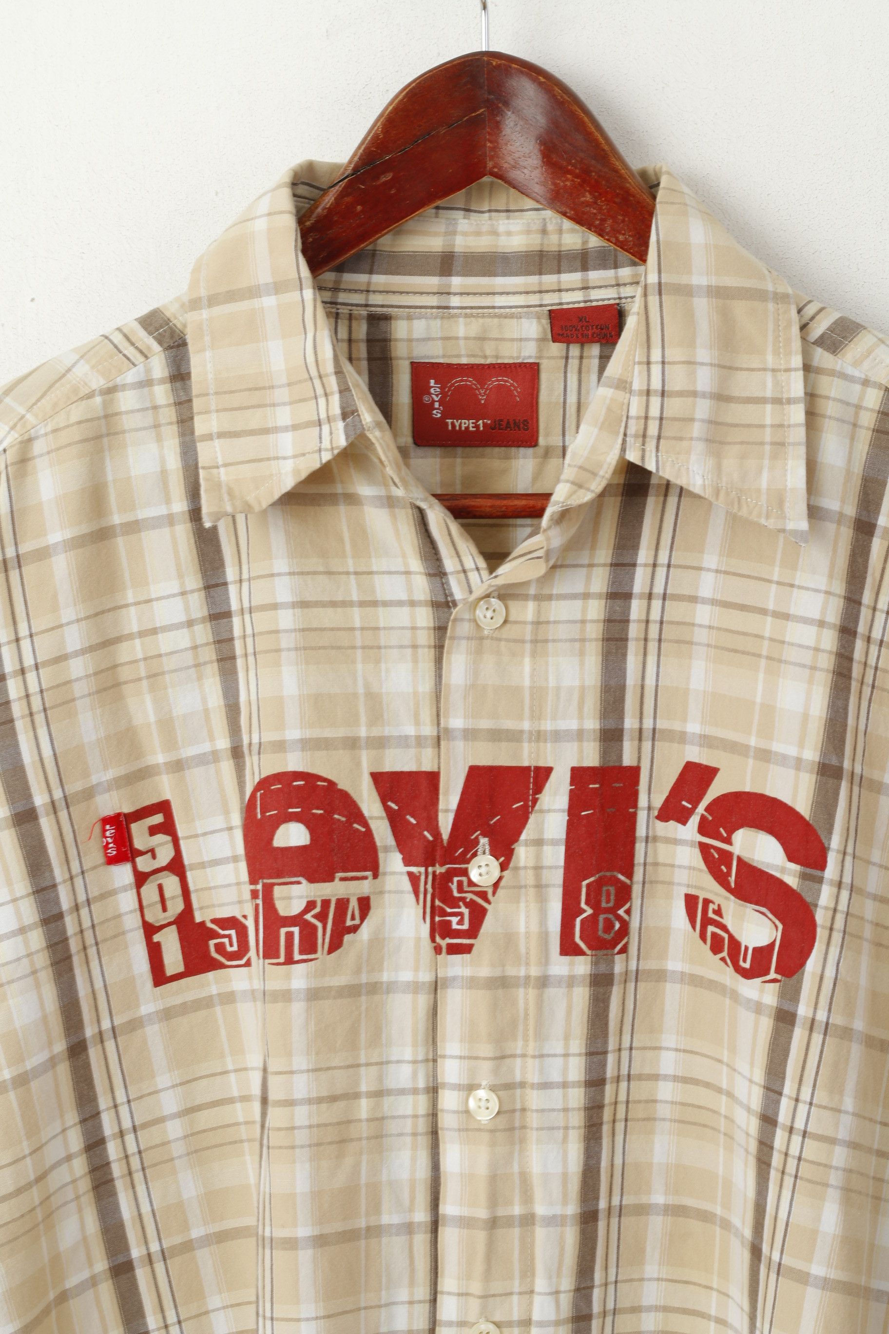 Levi's Levi's Type 1 Men XL Casual Shirt Brown Check 1410 Size US XL / EU 56 / 4 - 2 Thumbnail