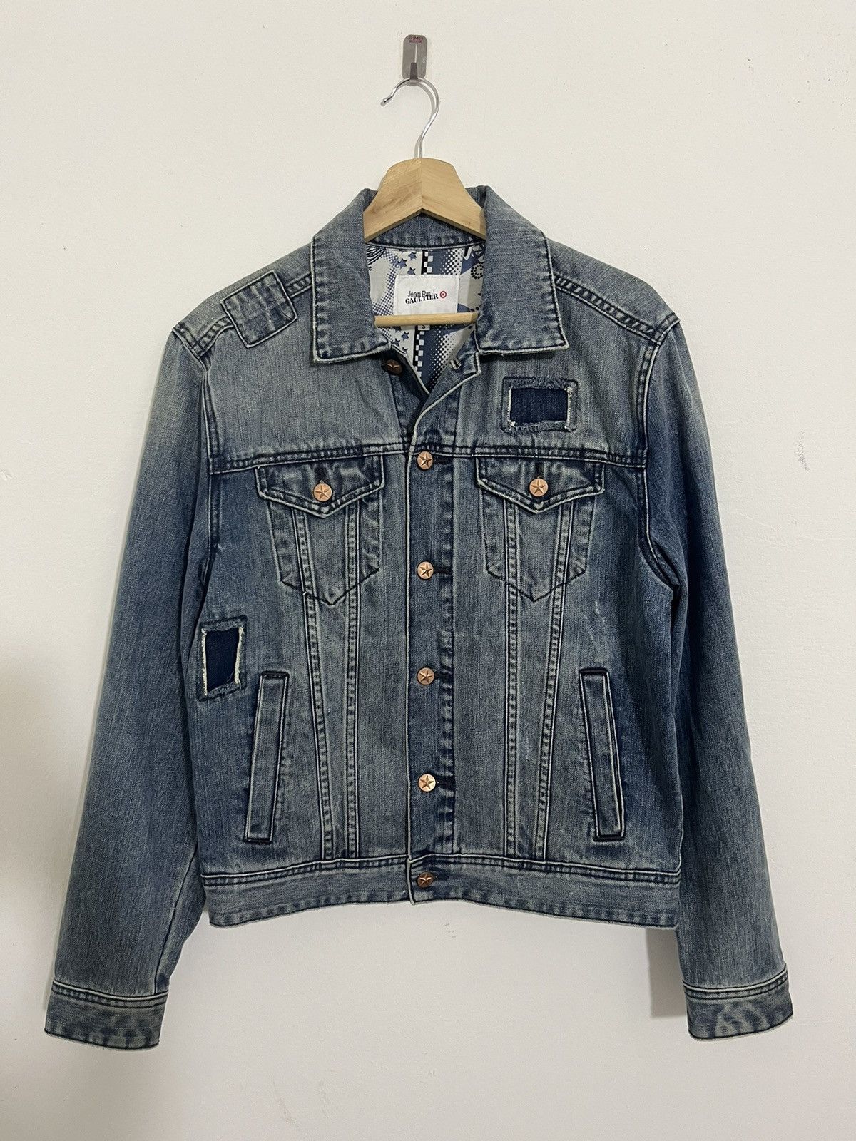 Jean Paul Gaultier 90’s Jean Paul Gaultier JPG Patchwork Washed Denim Jacket Size US S / EU 44-46 / 1 - 2 Thumbnail