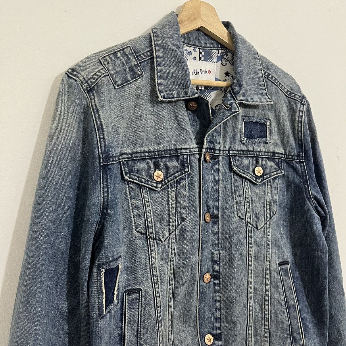 Jean Paul Gaultier 90’s Jean Paul Gaultier JPG Patchwork Washed Denim Jacket Size US S / EU 44-46 / 1 - 4 Thumbnail