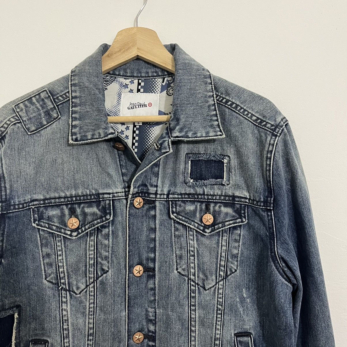 Jean Paul Gaultier 90’s Jean Paul Gaultier JPG Patchwork Washed Denim Jacket Size US S / EU 44-46 / 1 - 3 Thumbnail