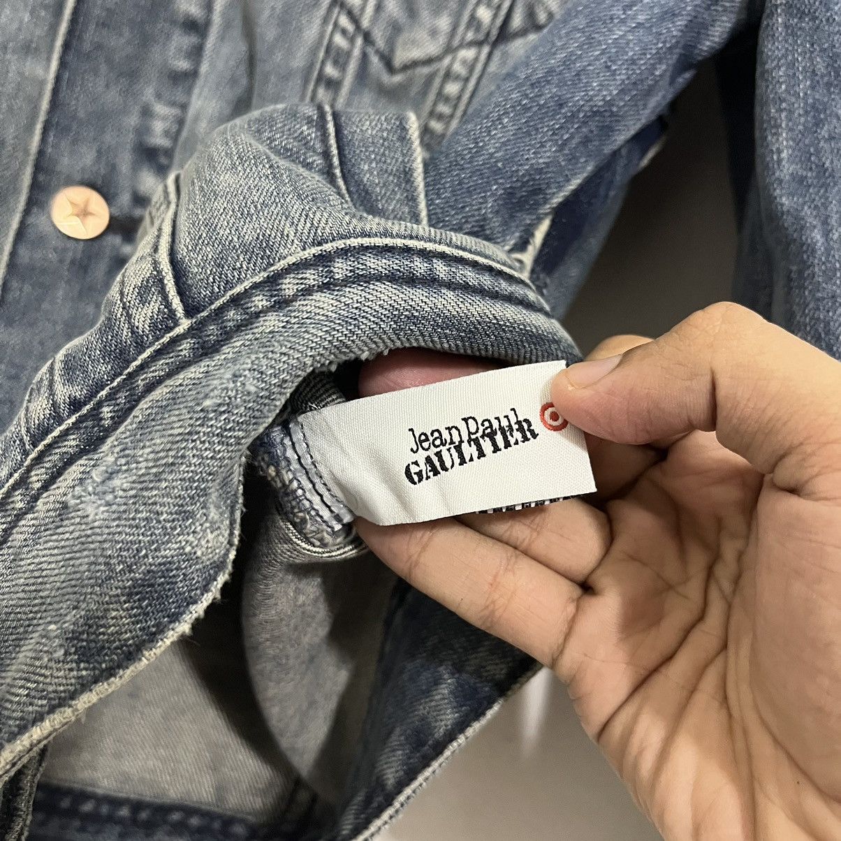 Jean Paul Gaultier 90’s Jean Paul Gaultier JPG Patchwork Washed Denim Jacket Size US S / EU 44-46 / 1 - 13 Thumbnail