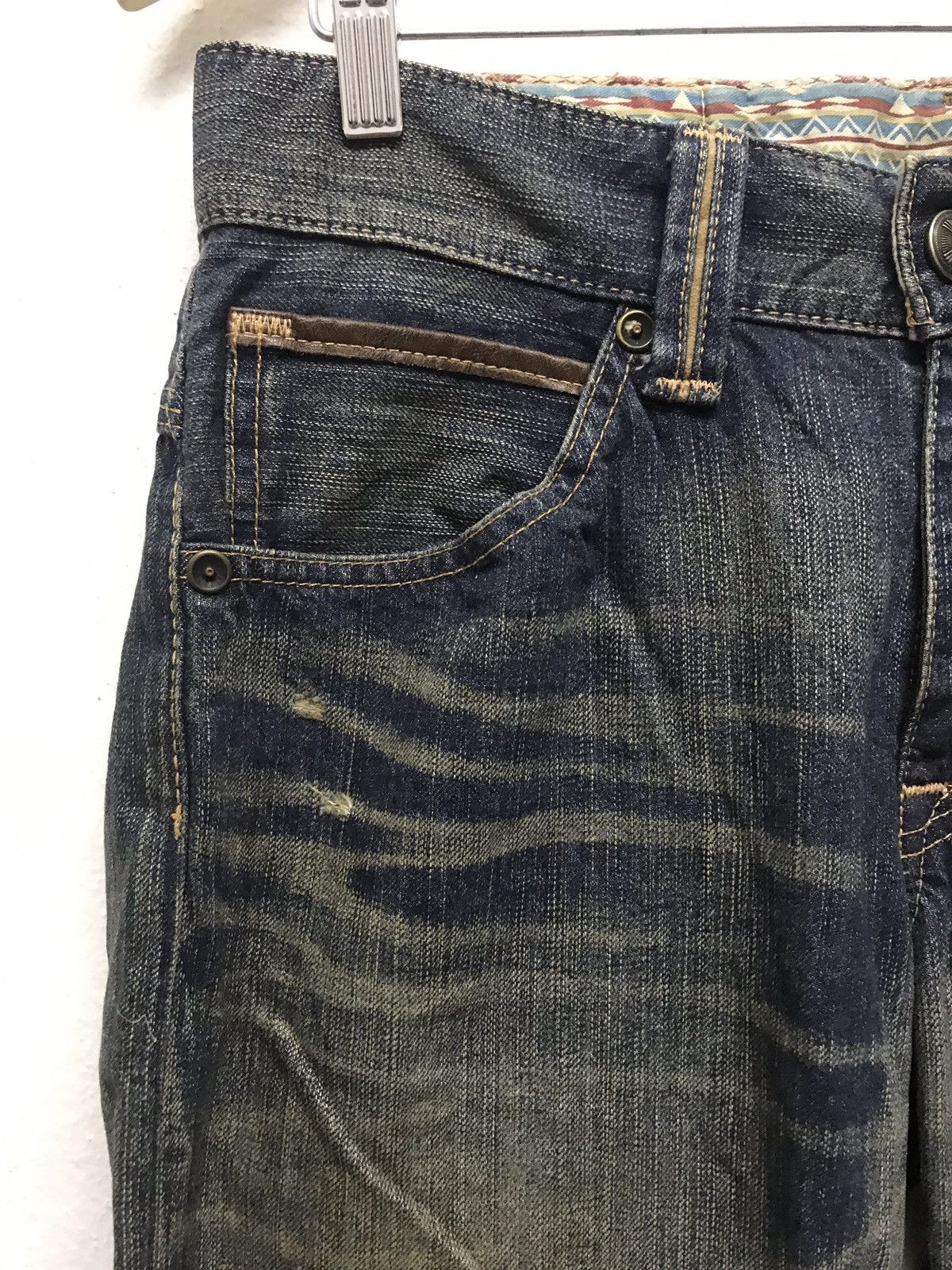 Edwin × Japanese Brand Edwin distressed jeans back pocket zipper Size US 33 - 7 Thumbnail