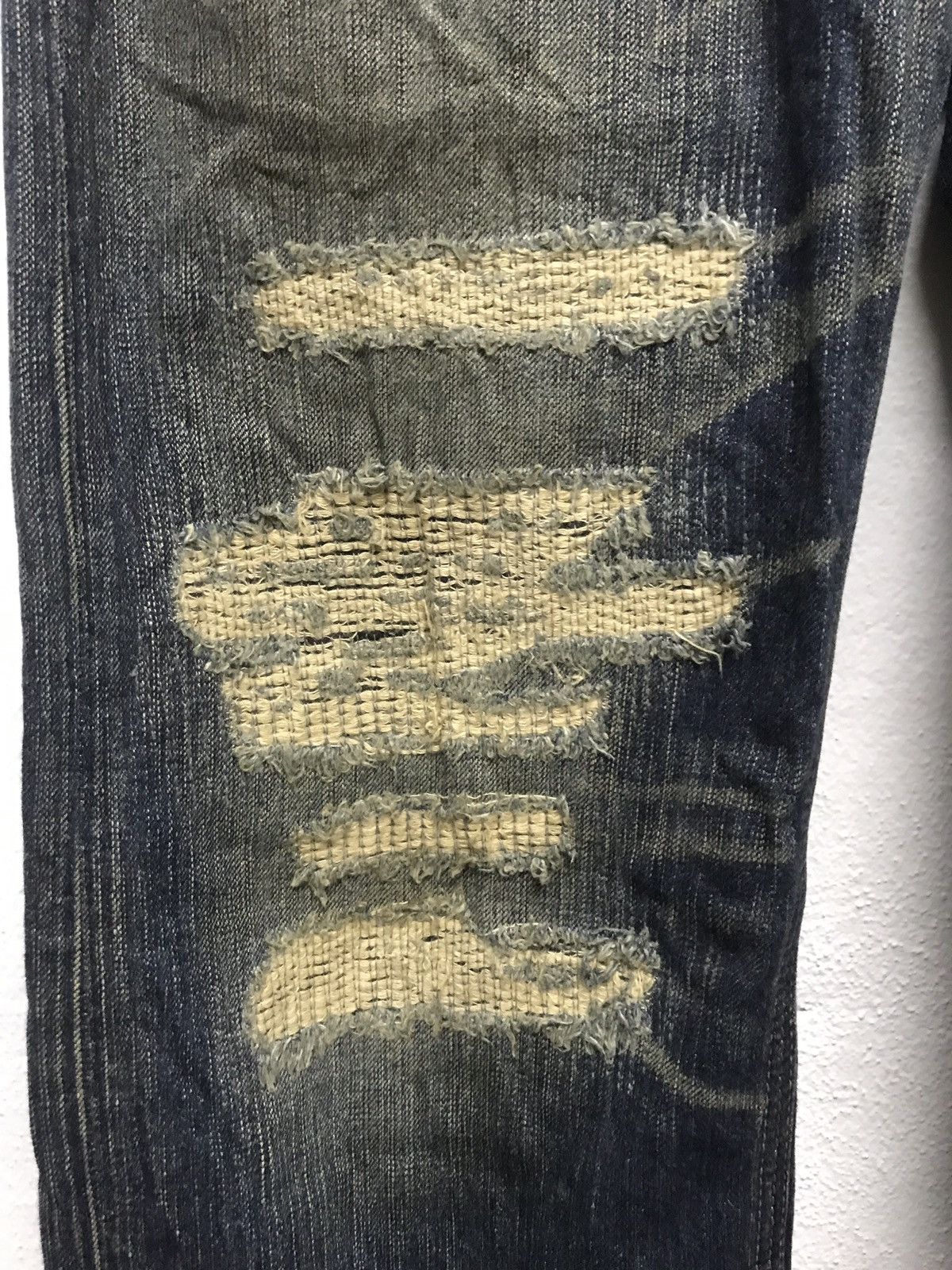 Edwin × Japanese Brand Edwin distressed jeans back pocket zipper Size US 33 - 4 Thumbnail