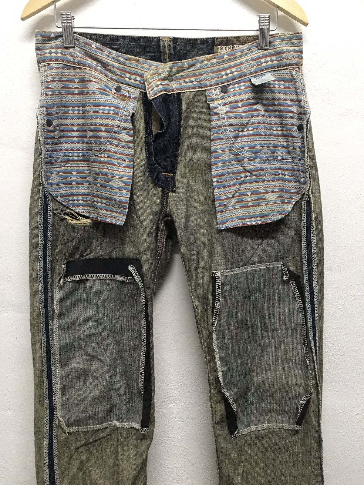 Edwin × Japanese Brand Edwin distressed jeans back pocket zipper Size US 33 - 19 Thumbnail