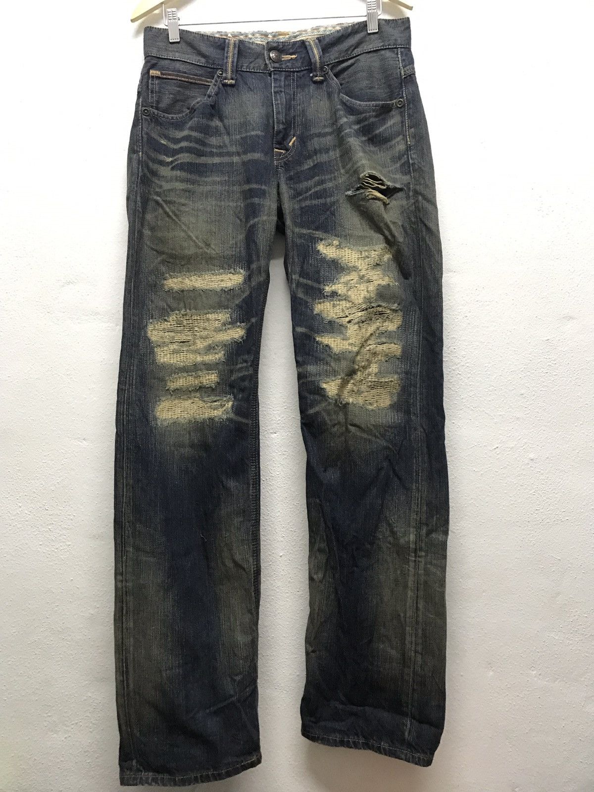 Edwin × Japanese Brand Edwin distressed jeans back pocket zipper Size US 33 - 2 Thumbnail