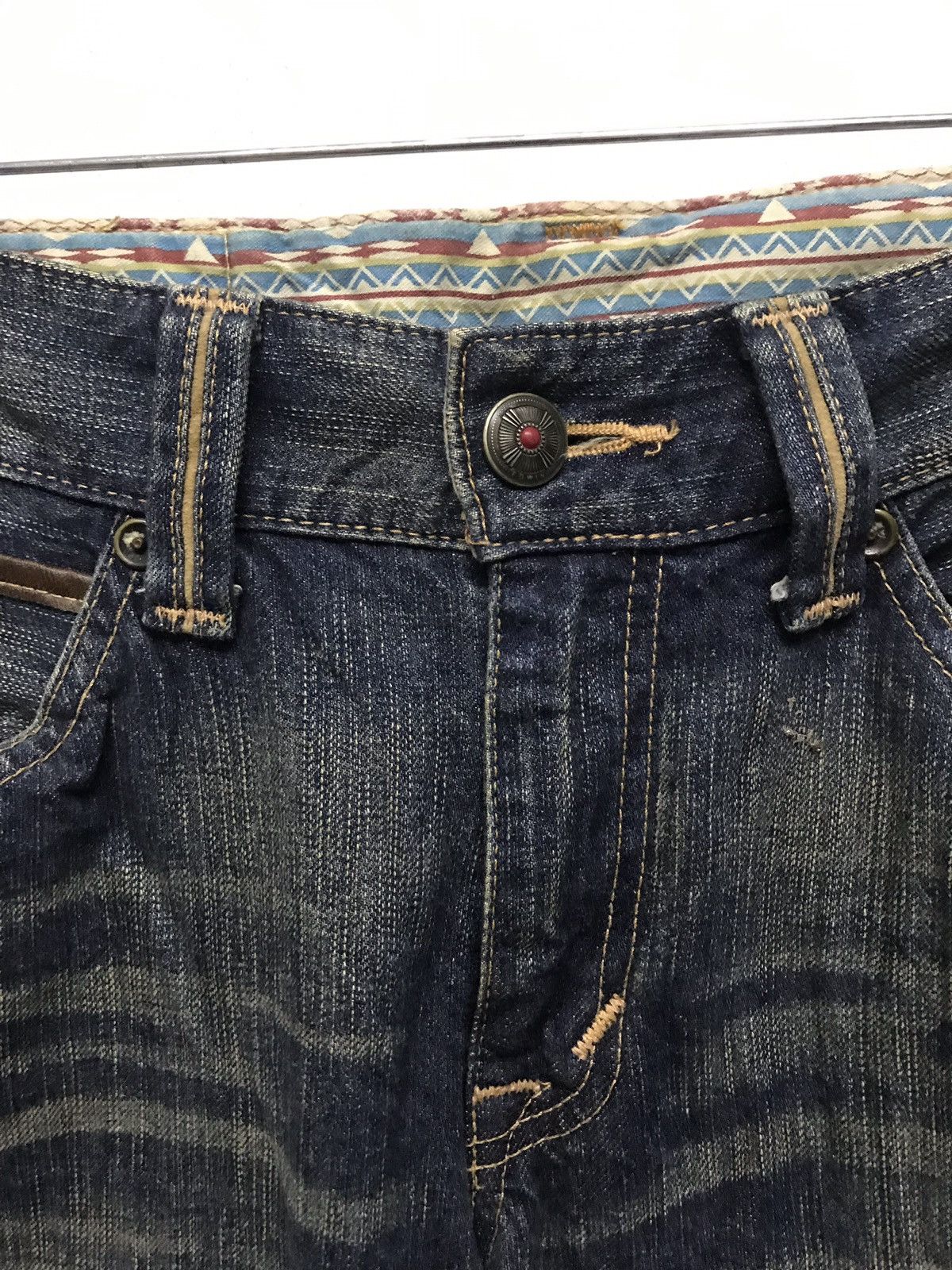 Edwin × Japanese Brand Edwin distressed jeans back pocket zipper Size US 33 - 6 Thumbnail