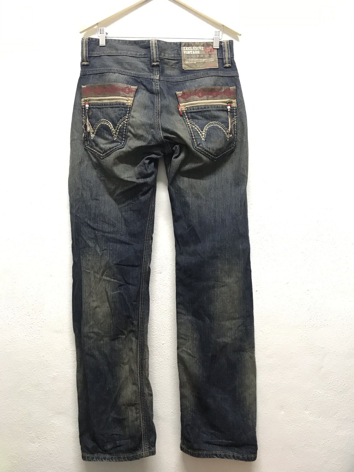 Edwin × Japanese Brand Edwin distressed jeans back pocket zipper Size US 33 - 3 Thumbnail