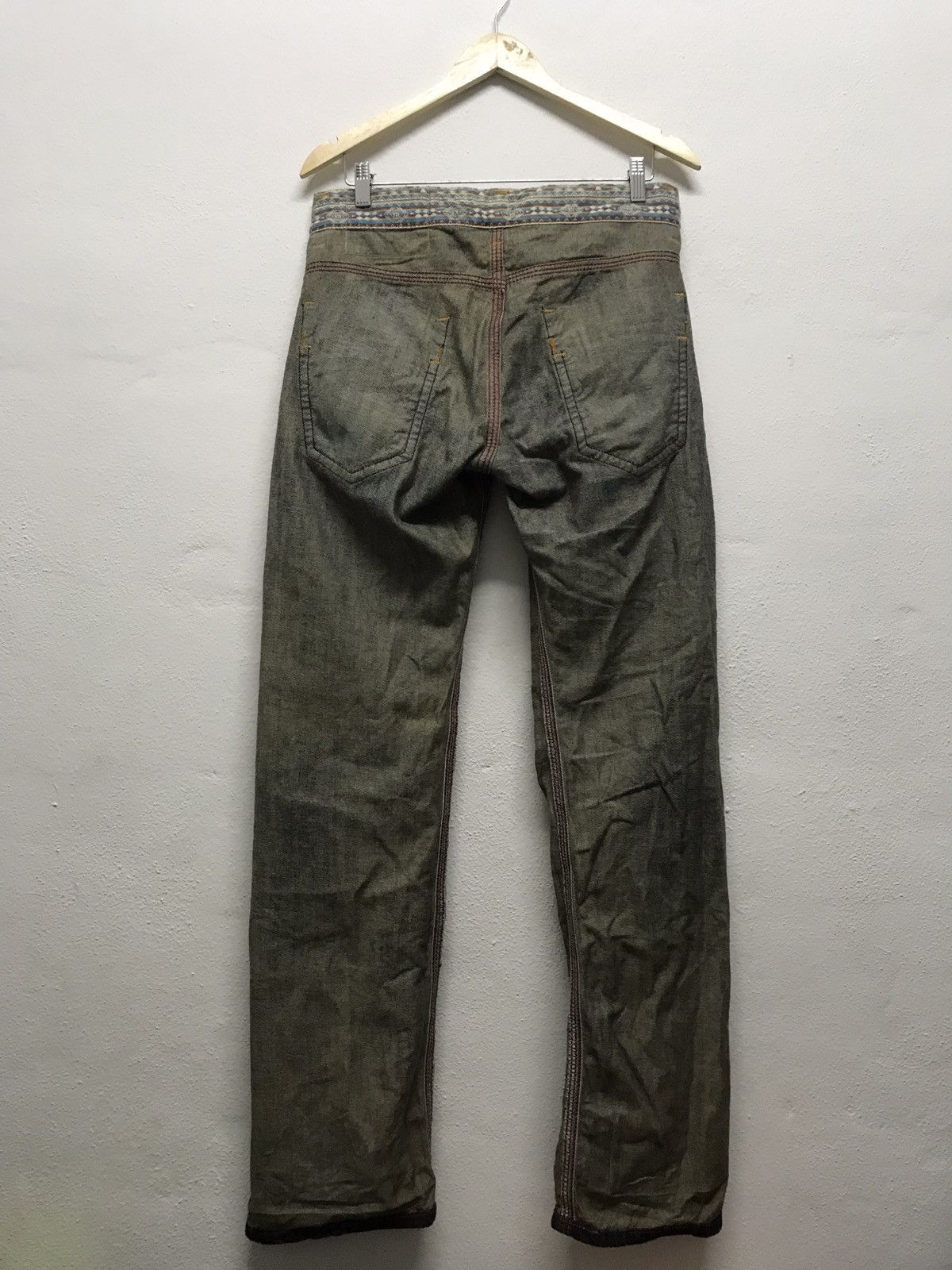 Edwin × Japanese Brand Edwin distressed jeans back pocket zipper Size US 33 - 22 Thumbnail