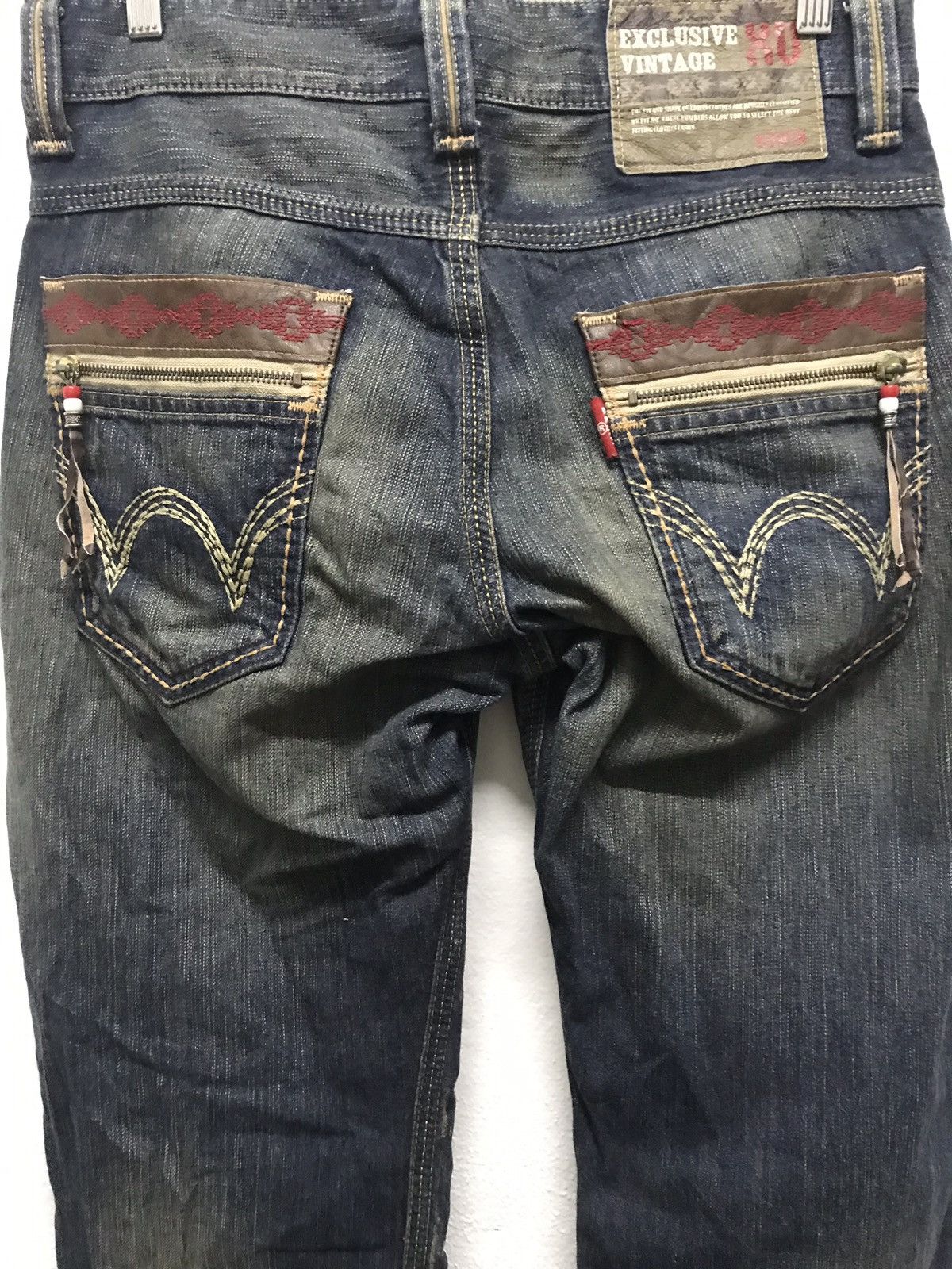Edwin × Japanese Brand Edwin distressed jeans back pocket zipper Size US 33 - 11 Thumbnail