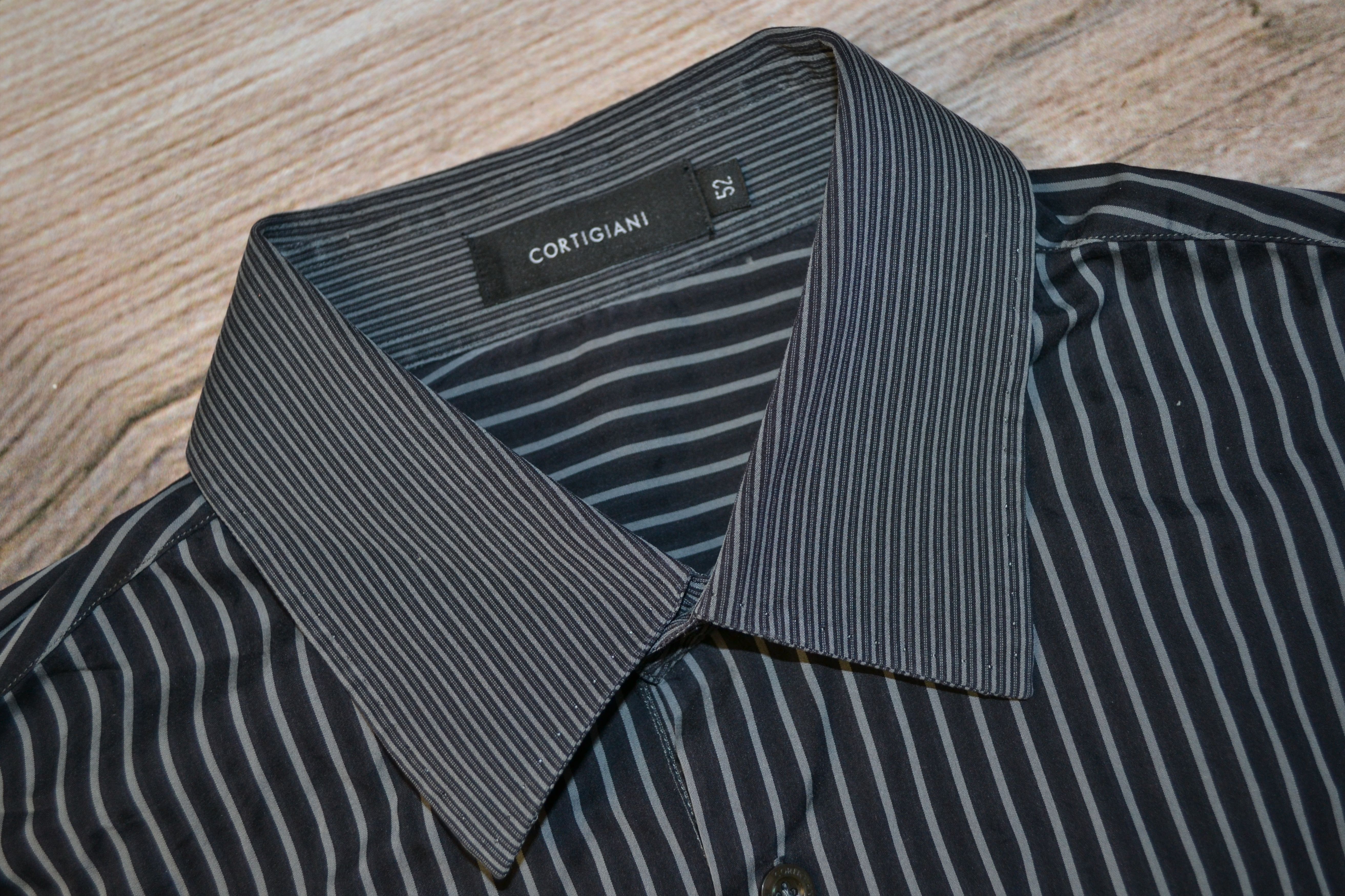 Cortigiani Men's CORTIGIANI Long Sleeve Striped Shirt Top Size US L / EU 52-54 / 3 - 1 Thumbnail