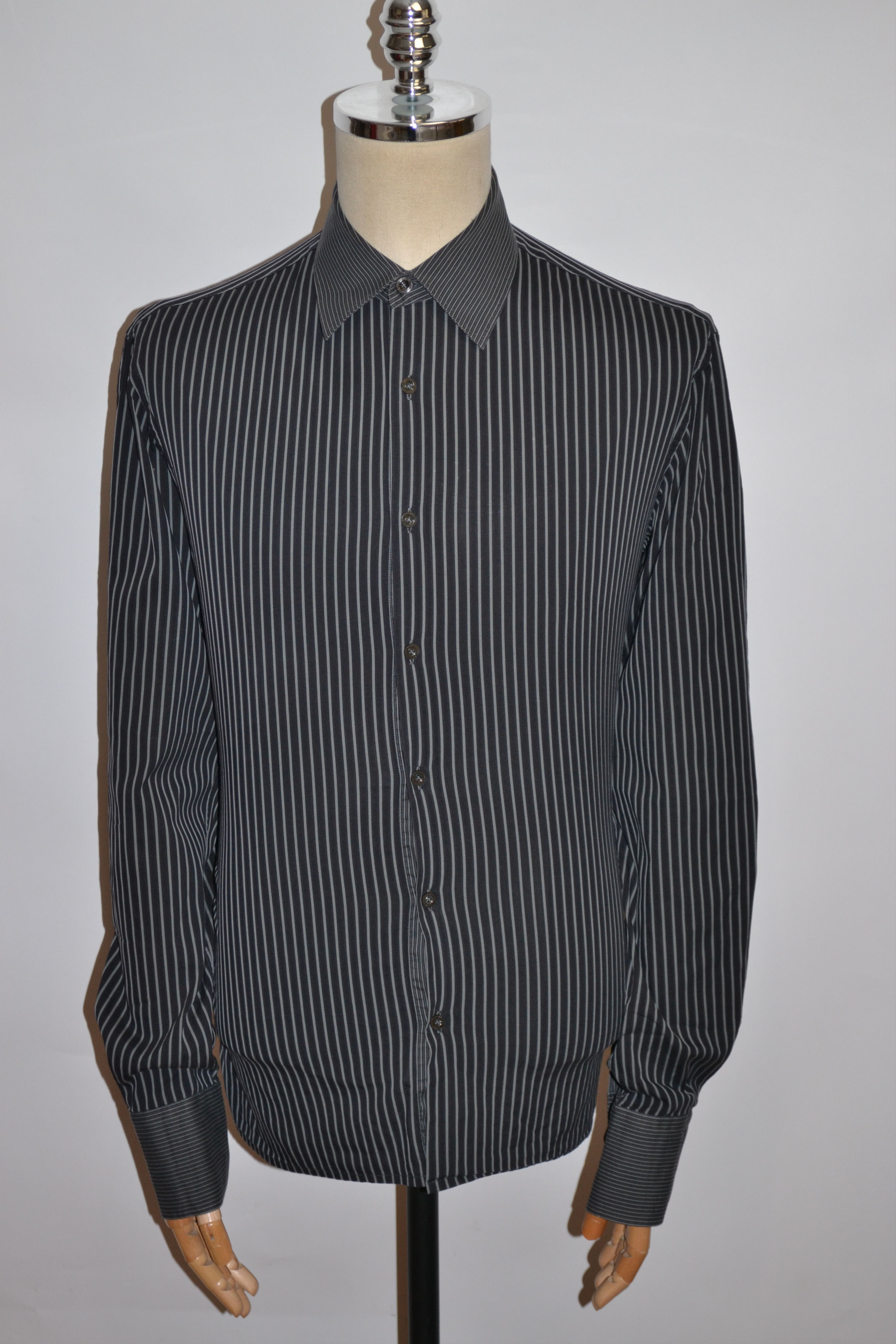 Cortigiani Men's CORTIGIANI Long Sleeve Striped Shirt Top Size US L / EU 52-54 / 3 - 4 Thumbnail