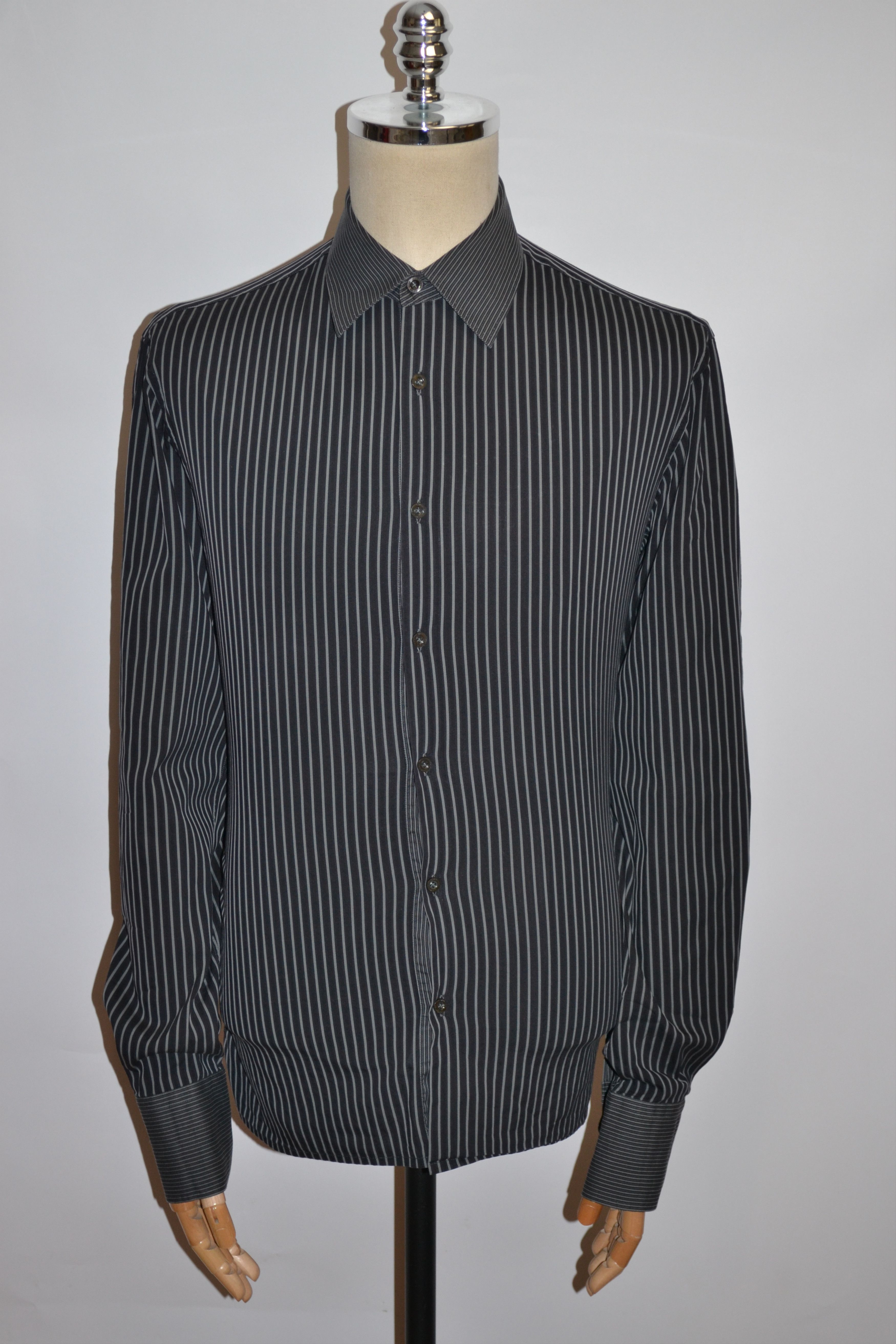 Cortigiani Men's CORTIGIANI Long Sleeve Striped Shirt Top Size US L / EU 52-54 / 3 - 2 Thumbnail