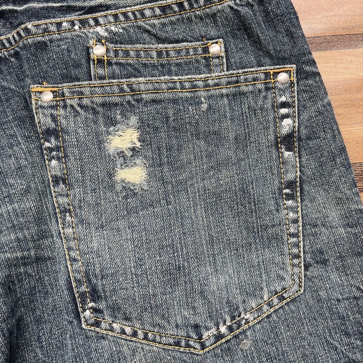 Japanese Brand Ripped Japan Distressed Denim Jeans Flare Cut Size US 33 - 15 Thumbnail