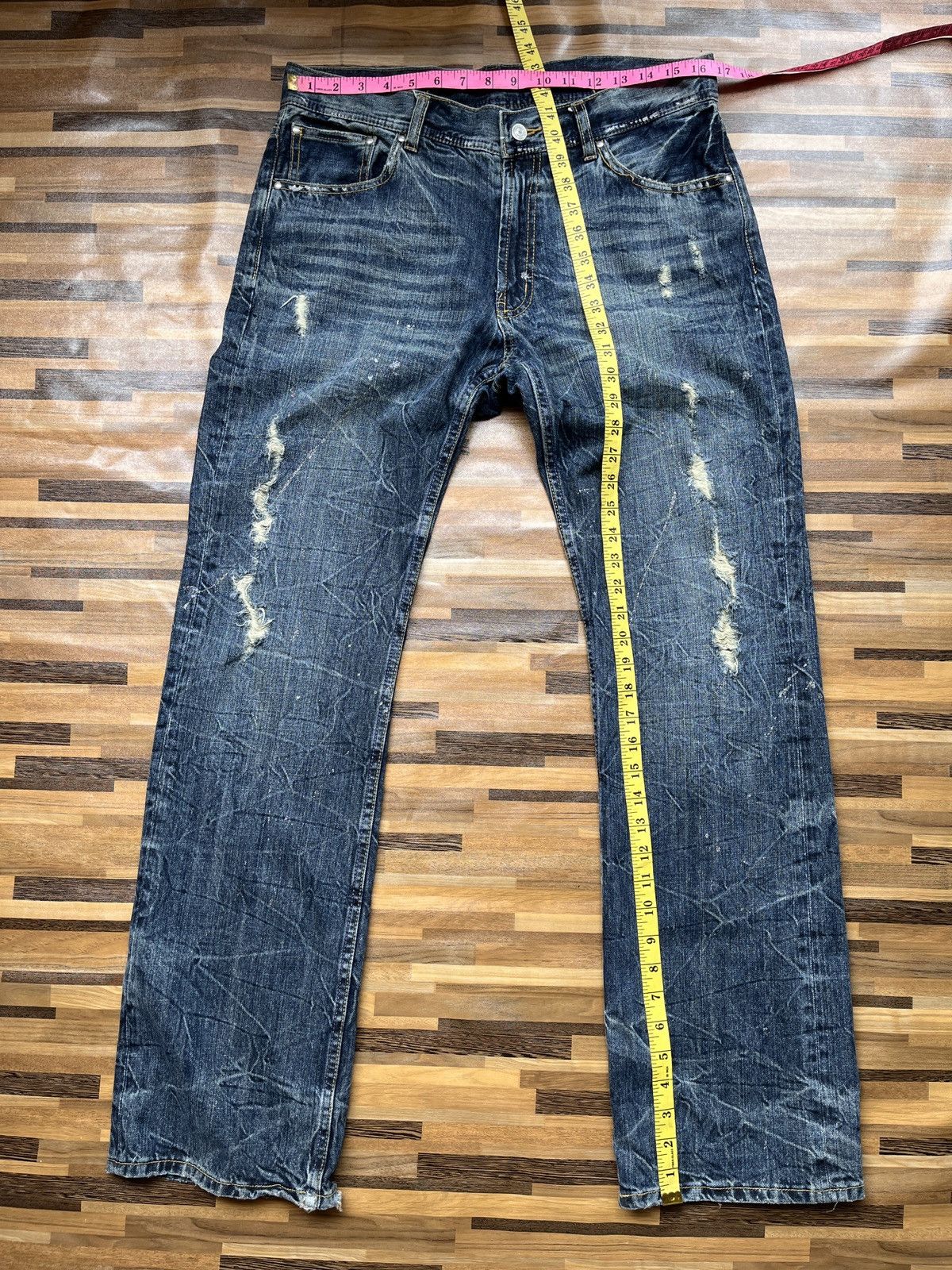 Japanese Brand Ripped Japan Distressed Denim Jeans Flare Cut Size US 33 - 4 Thumbnail