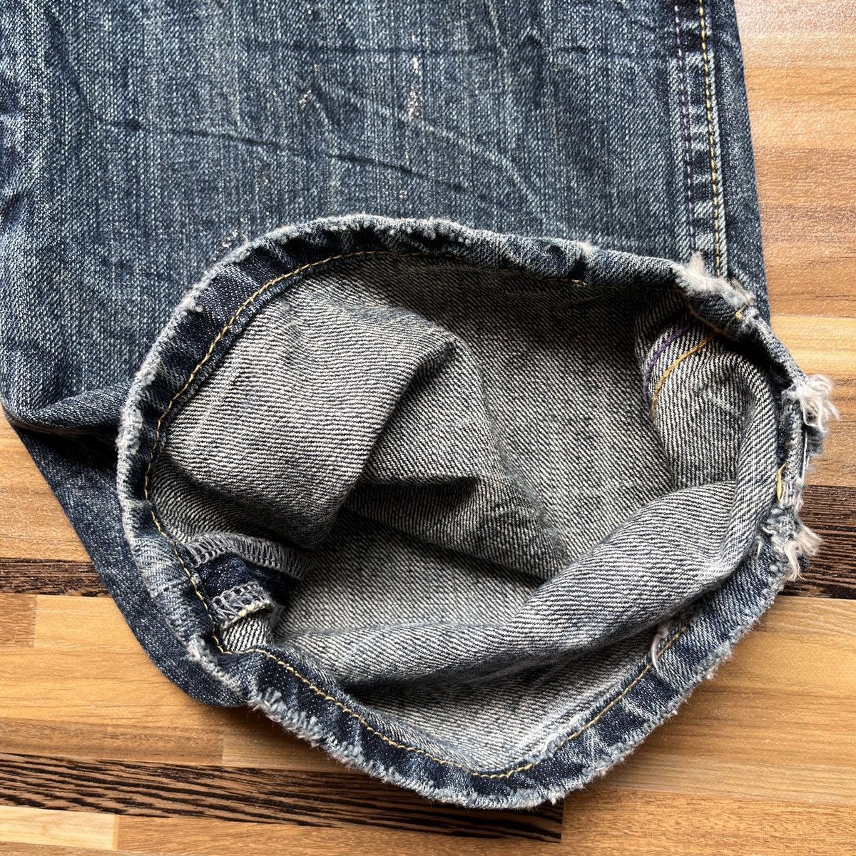 Japanese Brand Ripped Japan Distressed Denim Jeans Flare Cut Size US 33 - 13 Thumbnail