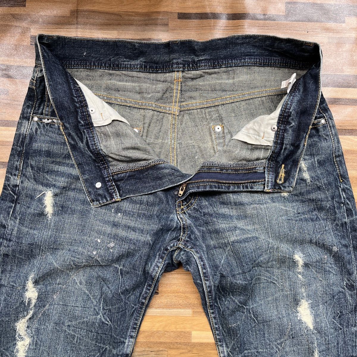 Japanese Brand Ripped Japan Distressed Denim Jeans Flare Cut Size US 33 - 9 Thumbnail