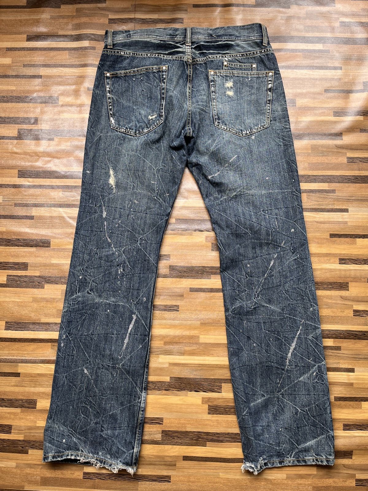 Japanese Brand Ripped Japan Distressed Denim Jeans Flare Cut Size US 33 - 17 Thumbnail