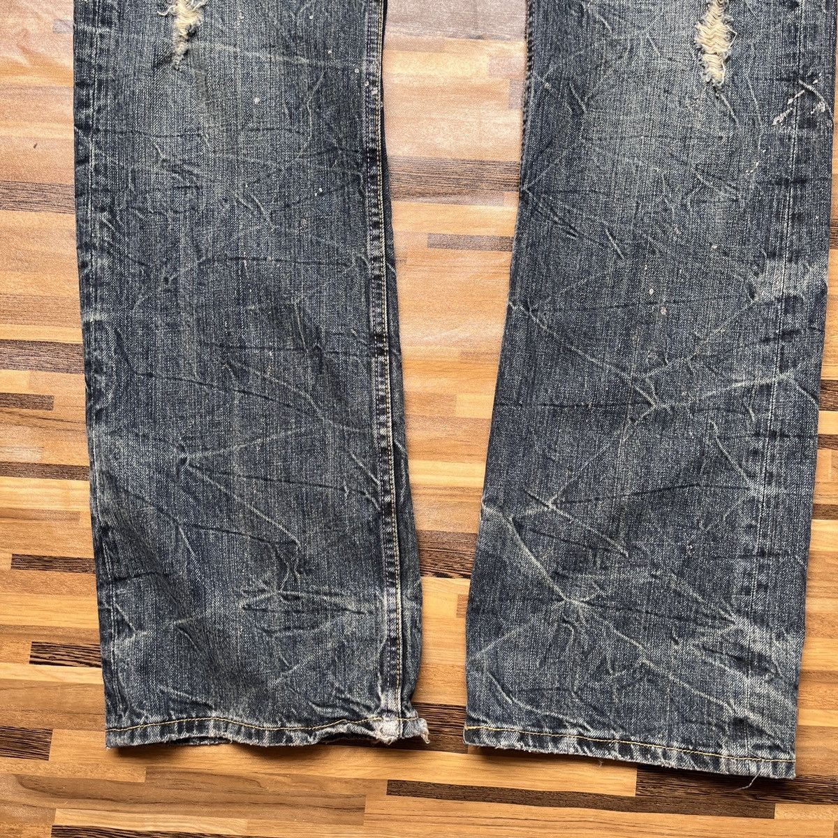 Japanese Brand Ripped Japan Distressed Denim Jeans Flare Cut Size US 33 - 12 Thumbnail