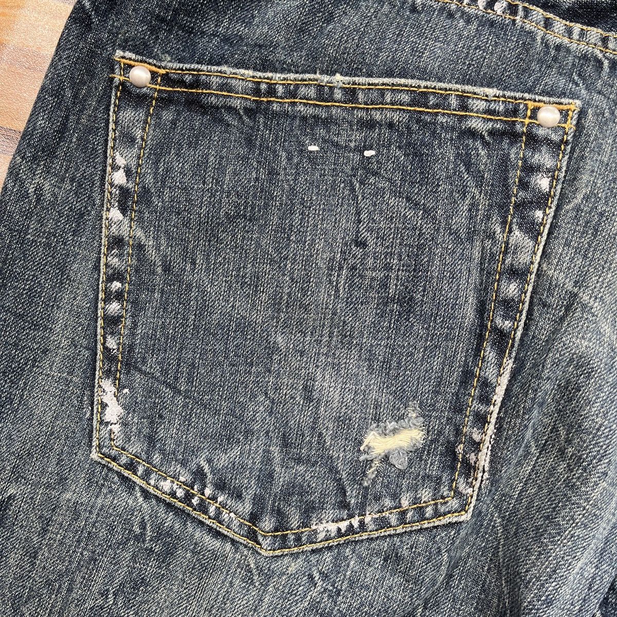 Japanese Brand Ripped Japan Distressed Denim Jeans Flare Cut Size US 33 - 16 Thumbnail