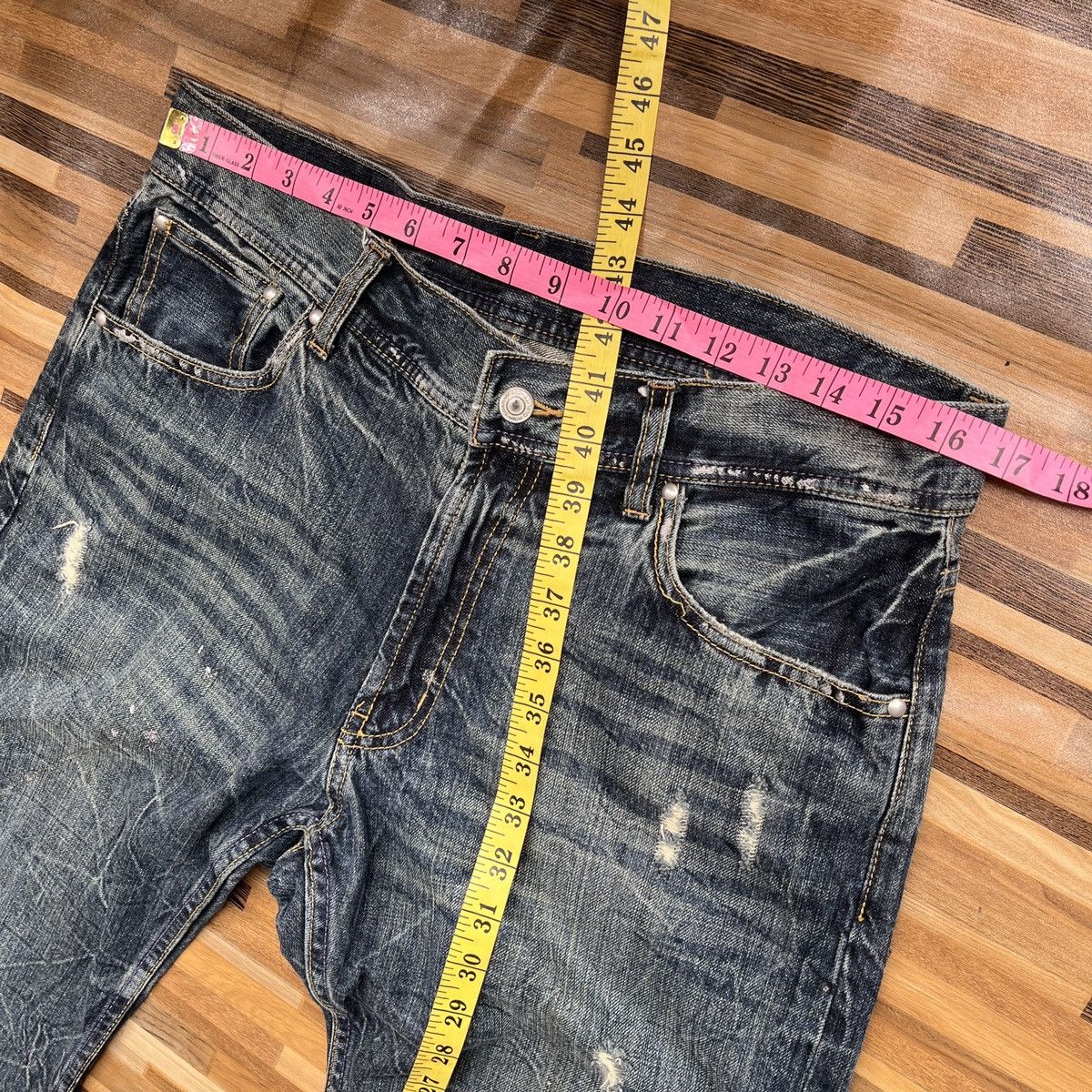 Japanese Brand Ripped Japan Distressed Denim Jeans Flare Cut Size US 33 - 3 Thumbnail