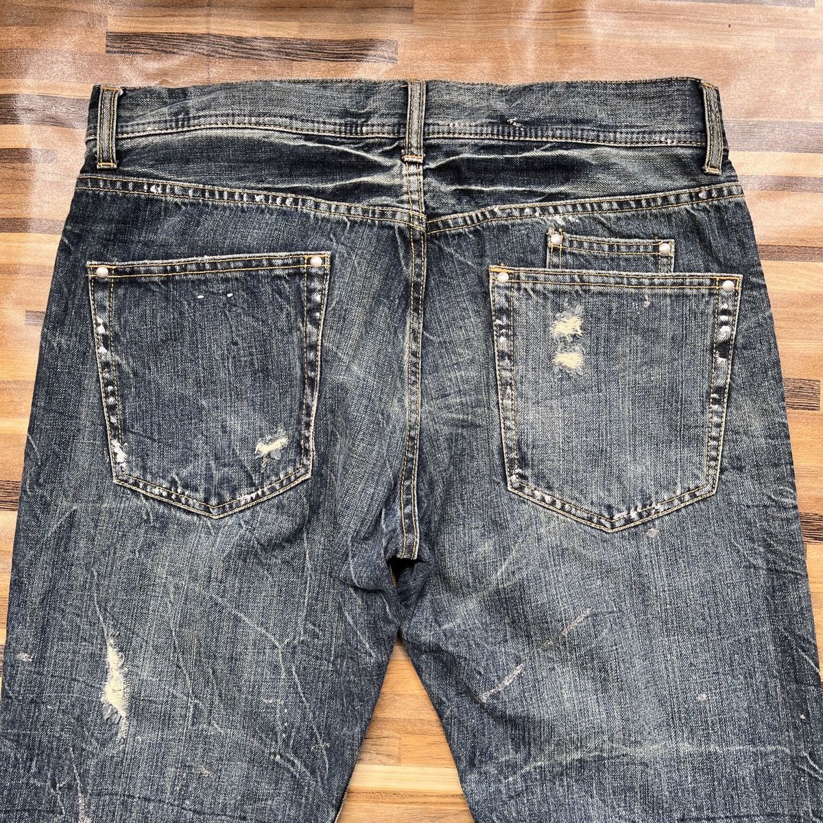 Japanese Brand Ripped Japan Distressed Denim Jeans Flare Cut Size US 33 - 14 Thumbnail