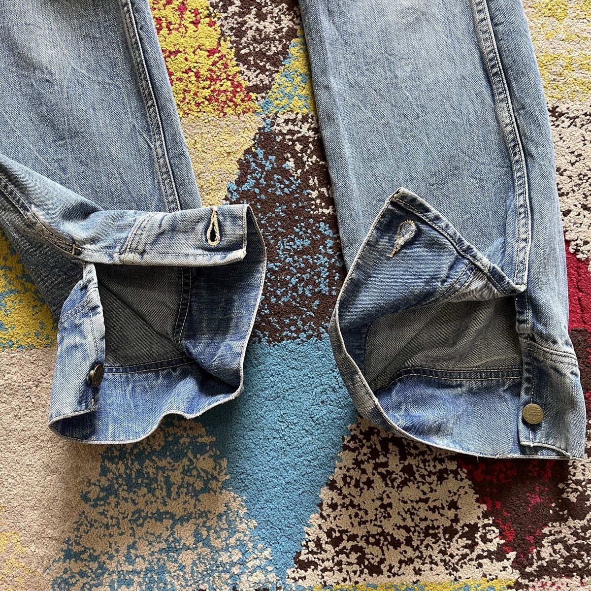 Lee Lee 80s Denim Vintage Rare Buttons Leg Size US 29 - 11 Thumbnail