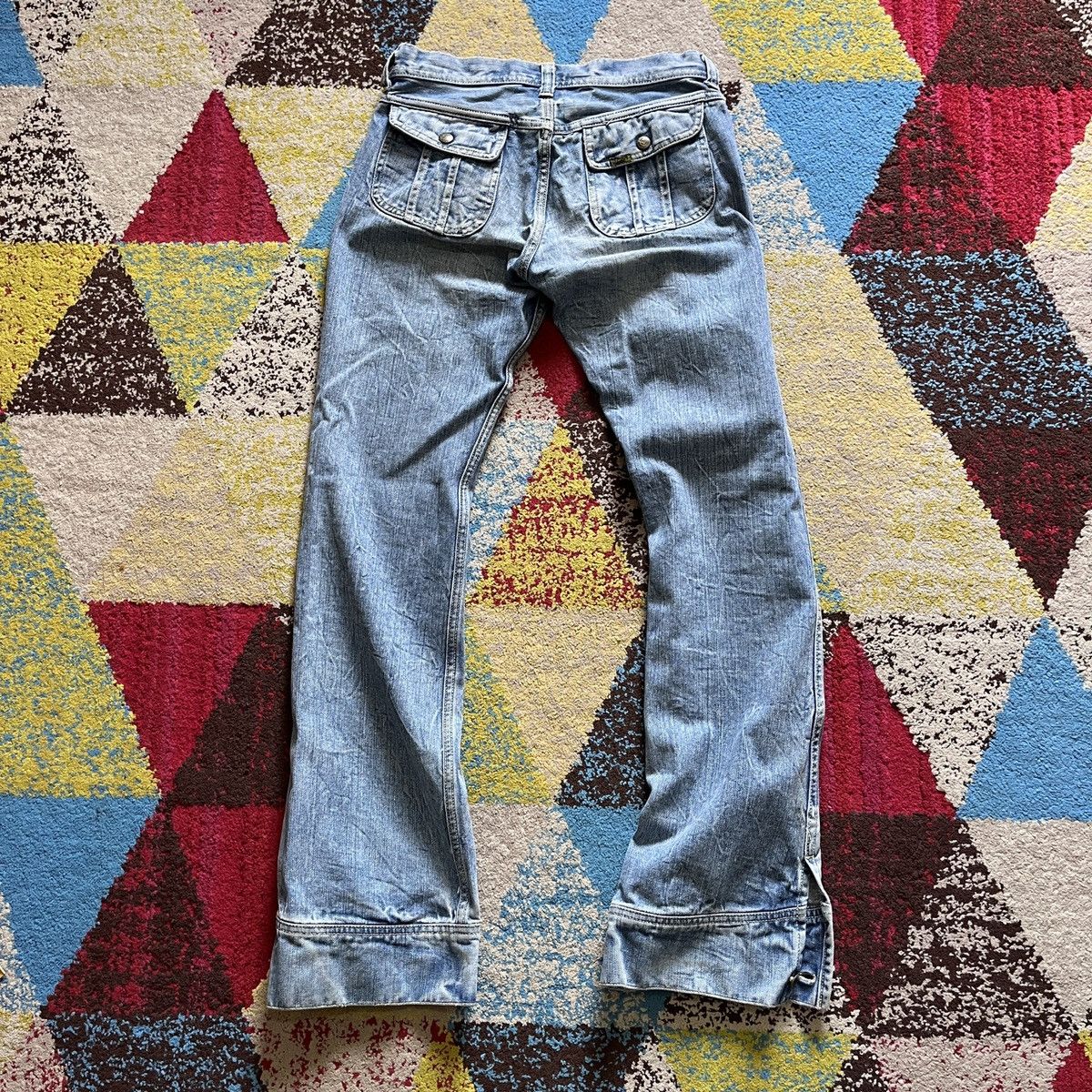 Lee Lee 80s Denim Vintage Rare Buttons Leg Size US 29 - 15 Thumbnail