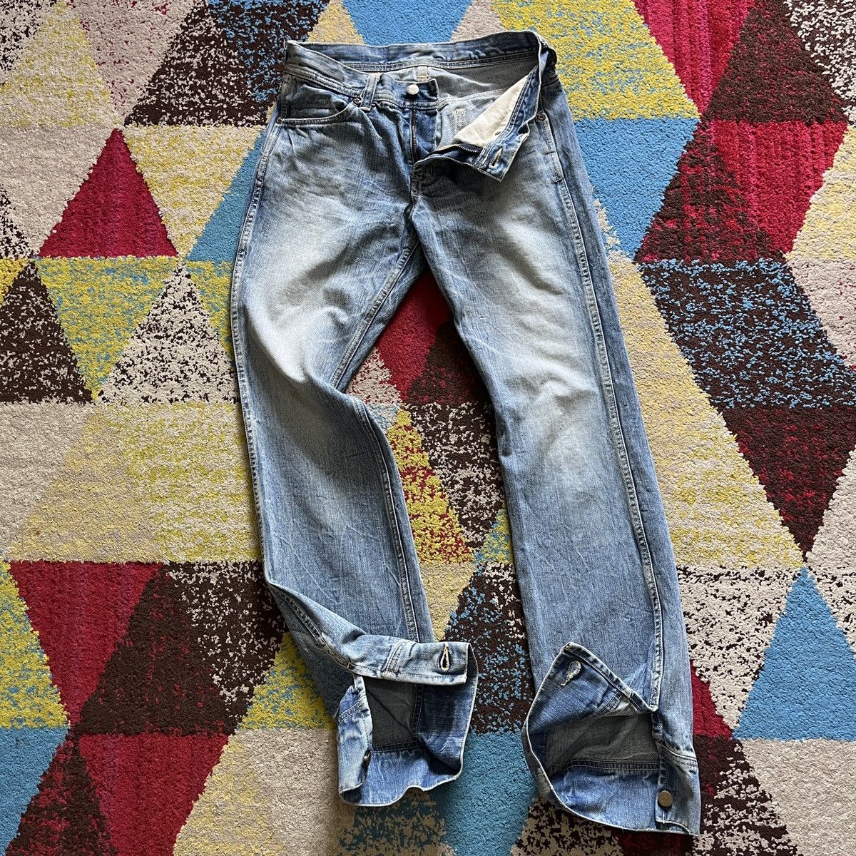 Lee Lee 80s Denim Vintage Rare Buttons Leg Size US 29 - 10 Thumbnail