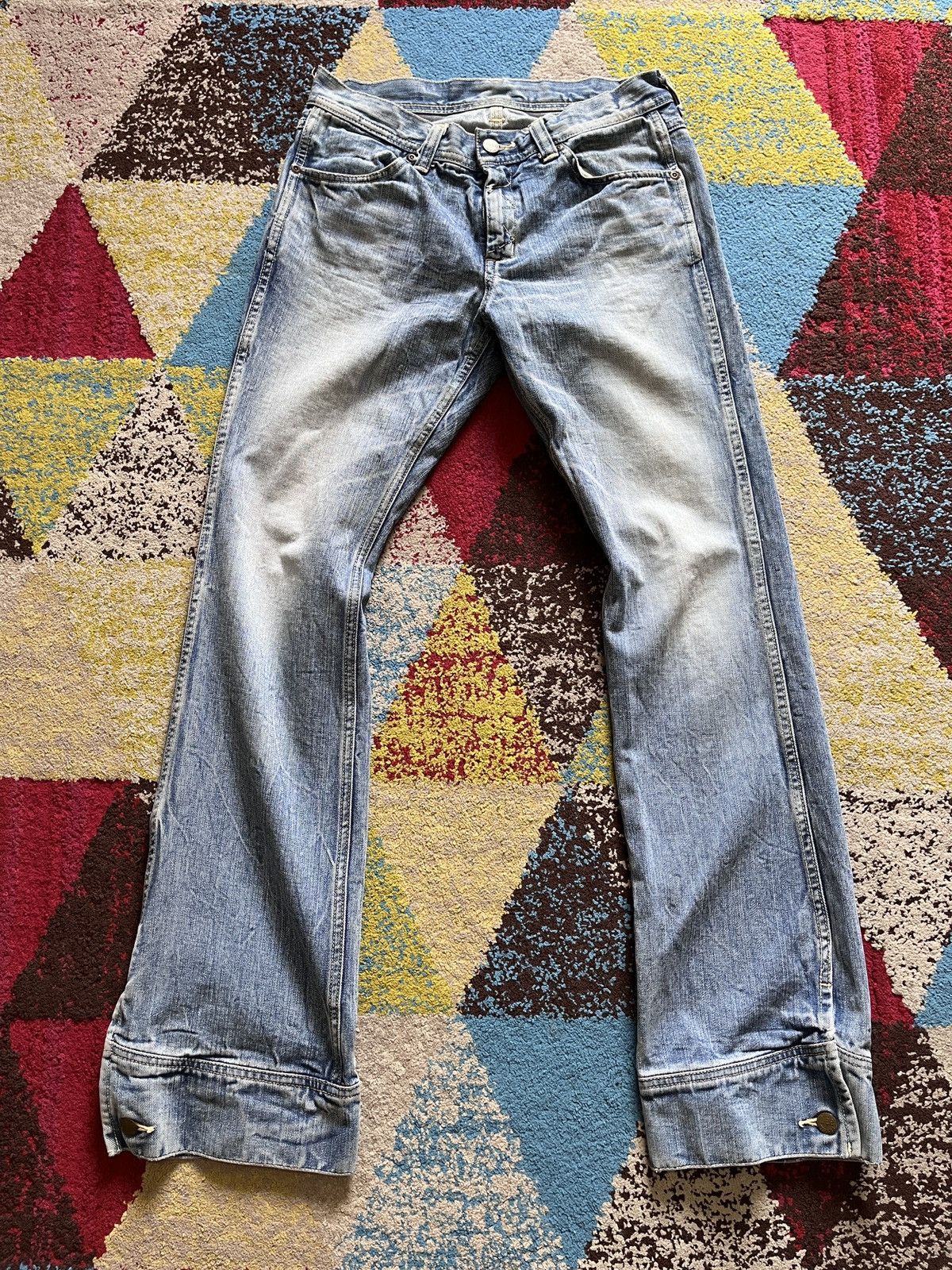 Lee Lee 80s Denim Vintage Rare Buttons Leg Size US 29 - 16 Thumbnail