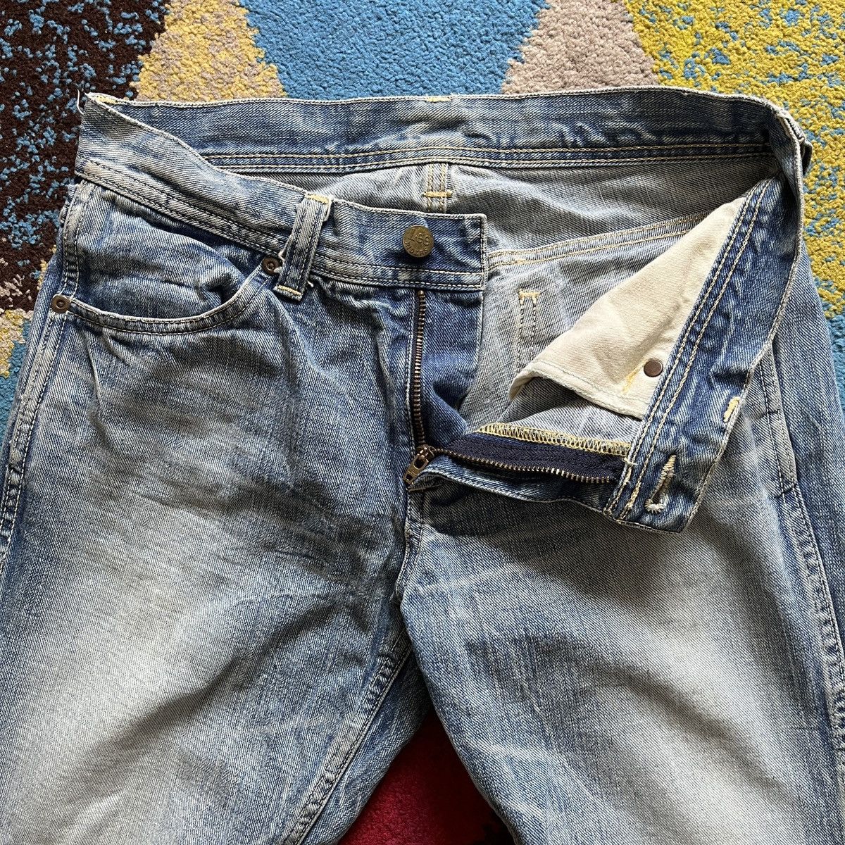 Lee Lee 80s Denim Vintage Rare Buttons Leg Size US 29 - 5 Thumbnail