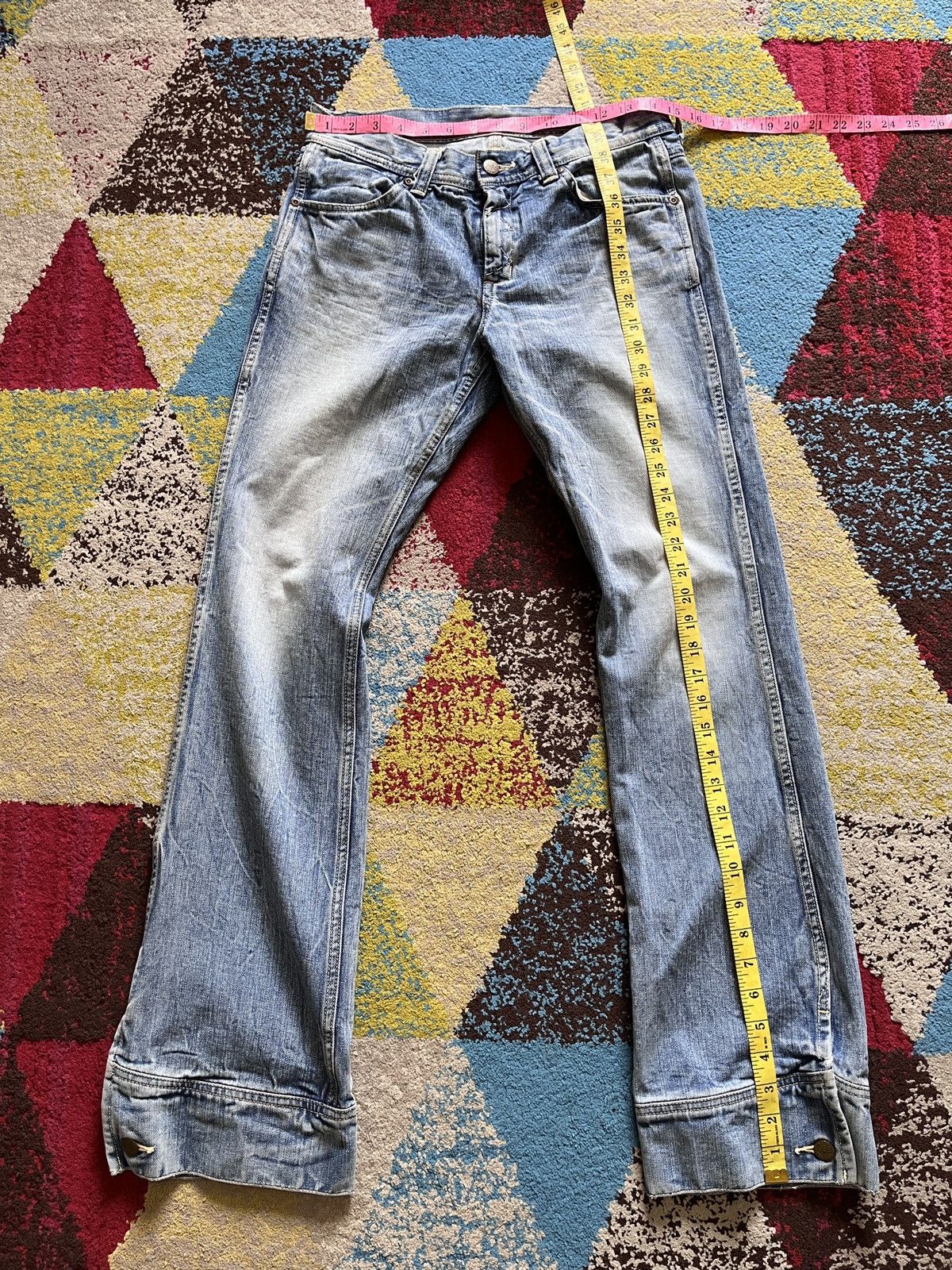 Lee Lee 80s Denim Vintage Rare Buttons Leg Size US 29 - 3 Thumbnail
