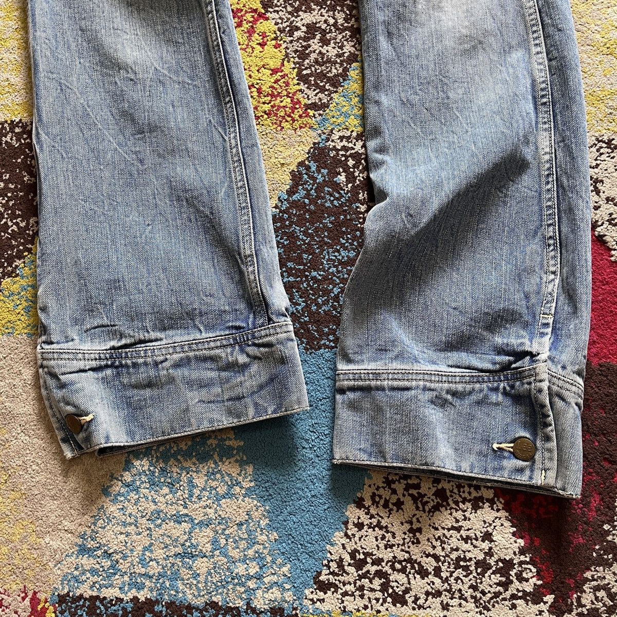 Lee Lee 80s Denim Vintage Rare Buttons Leg Size US 29 - 9 Thumbnail