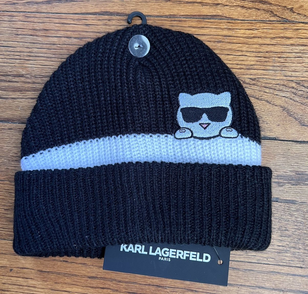 Karl Lagerfeld Paris “Cat” beanie hat NEW