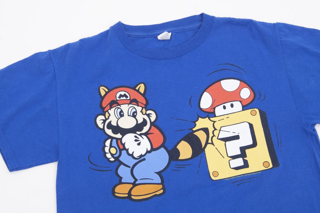 Vintage Vintage 2002 Nintendo Racoon Super Mario Blue T Shirt | Grailed