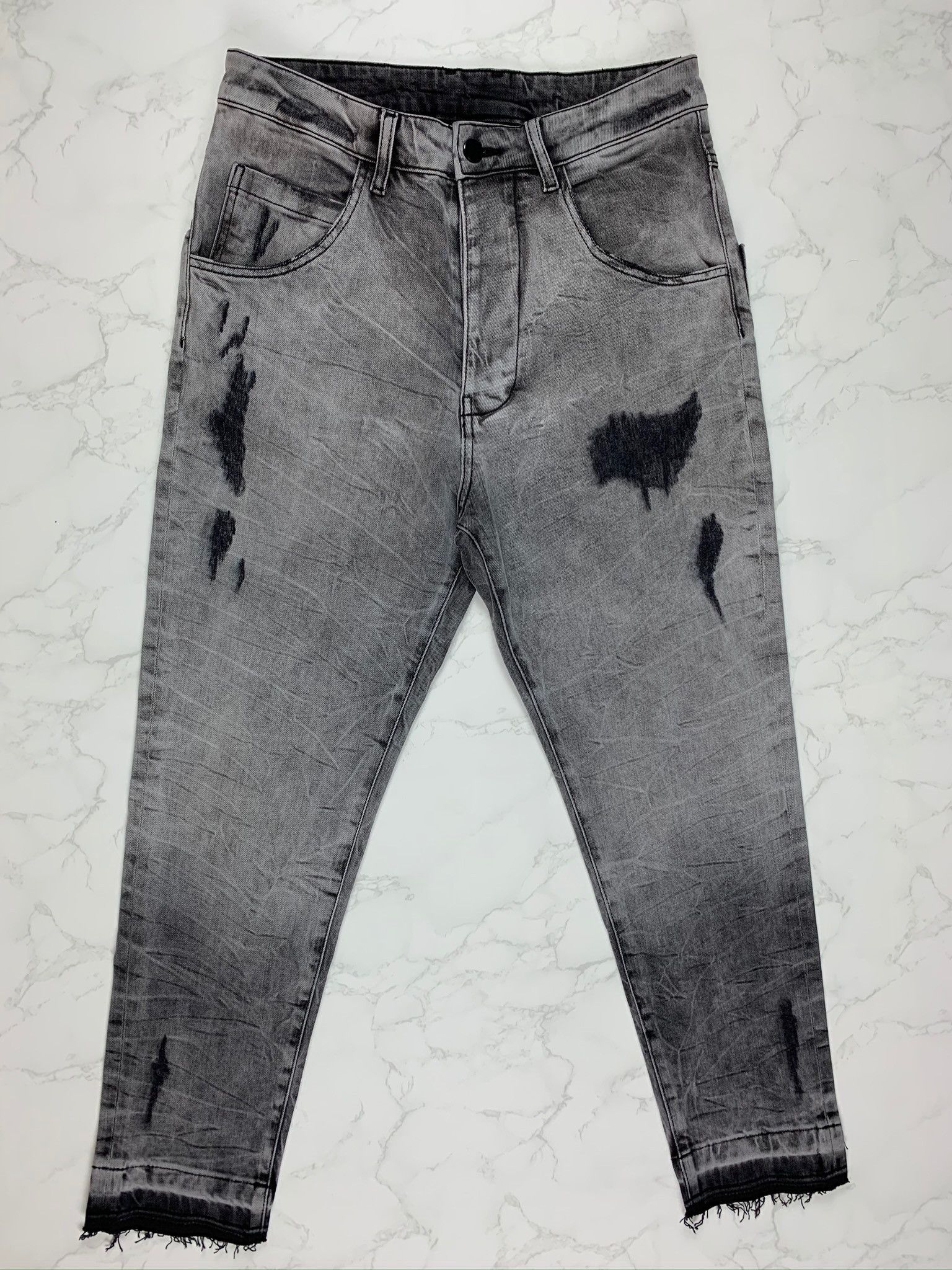 Thom Krom Thom Krom Grey Ripped Cropped Jeans Size US 30 / EU 46 - 6 Thumbnail