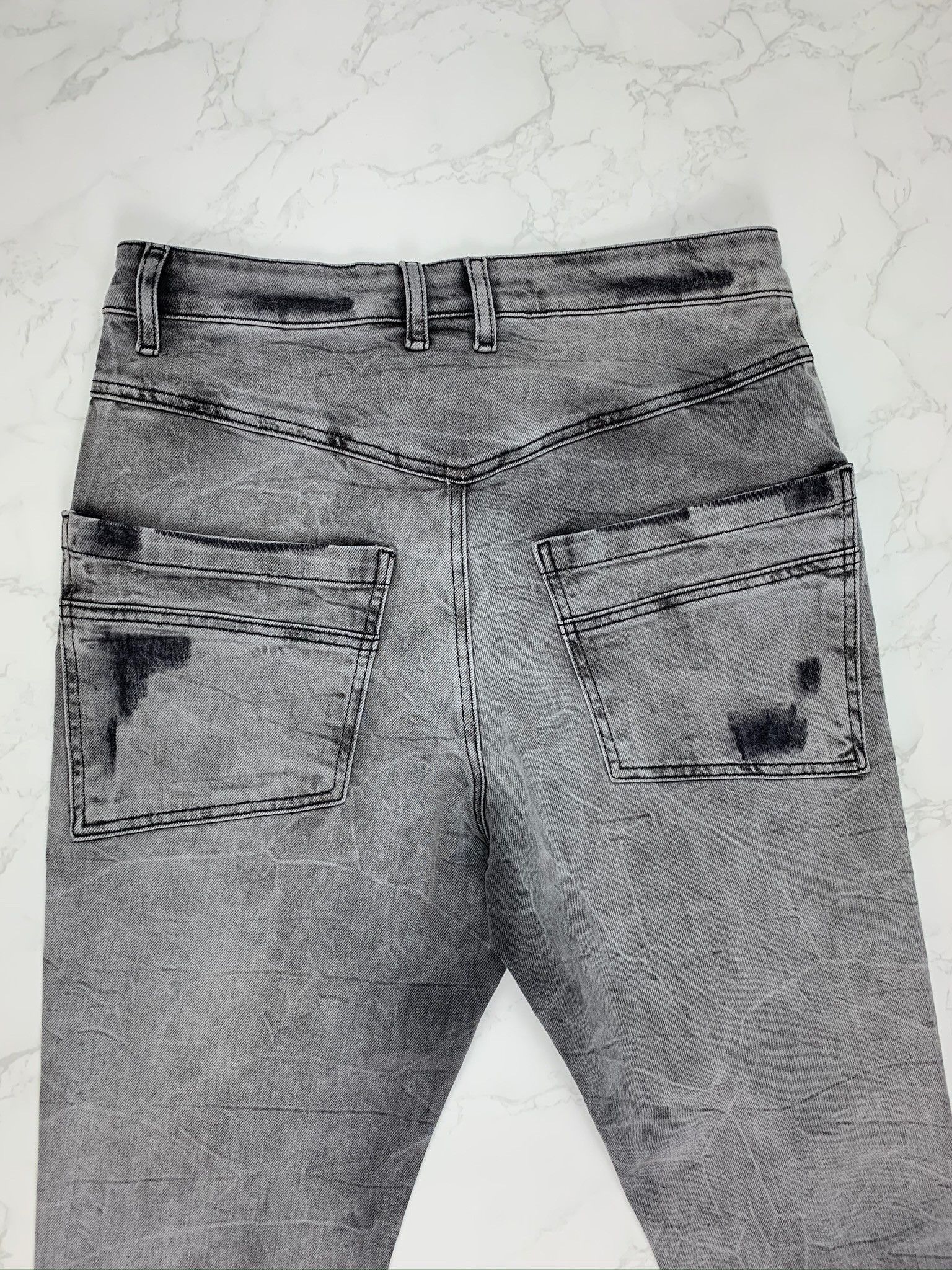 Thom Krom Thom Krom Grey Ripped Cropped Jeans Size US 30 / EU 46 - 11 Thumbnail