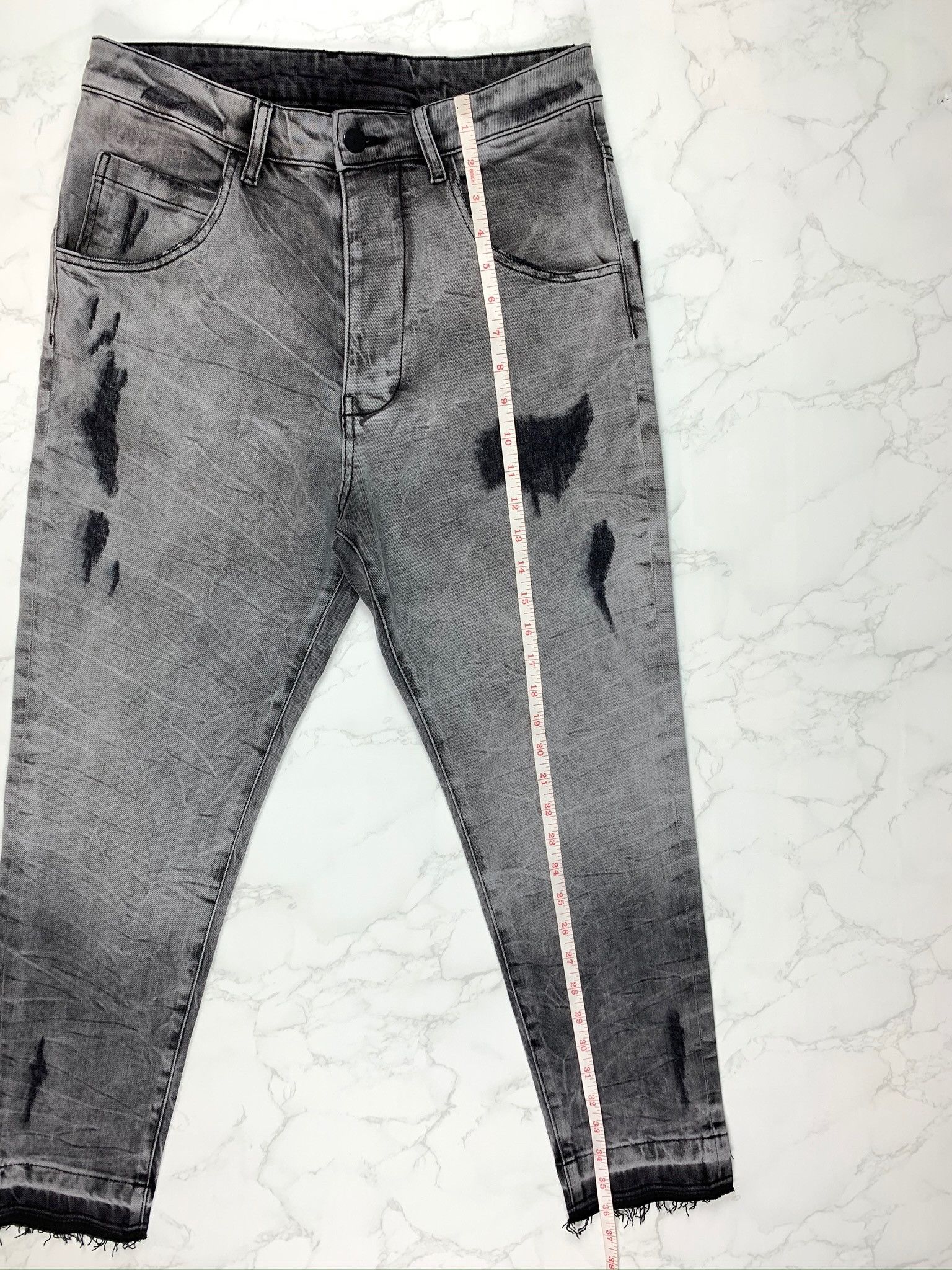 Thom Krom Thom Krom Grey Ripped Cropped Jeans Size US 30 / EU 46 - 4 Thumbnail