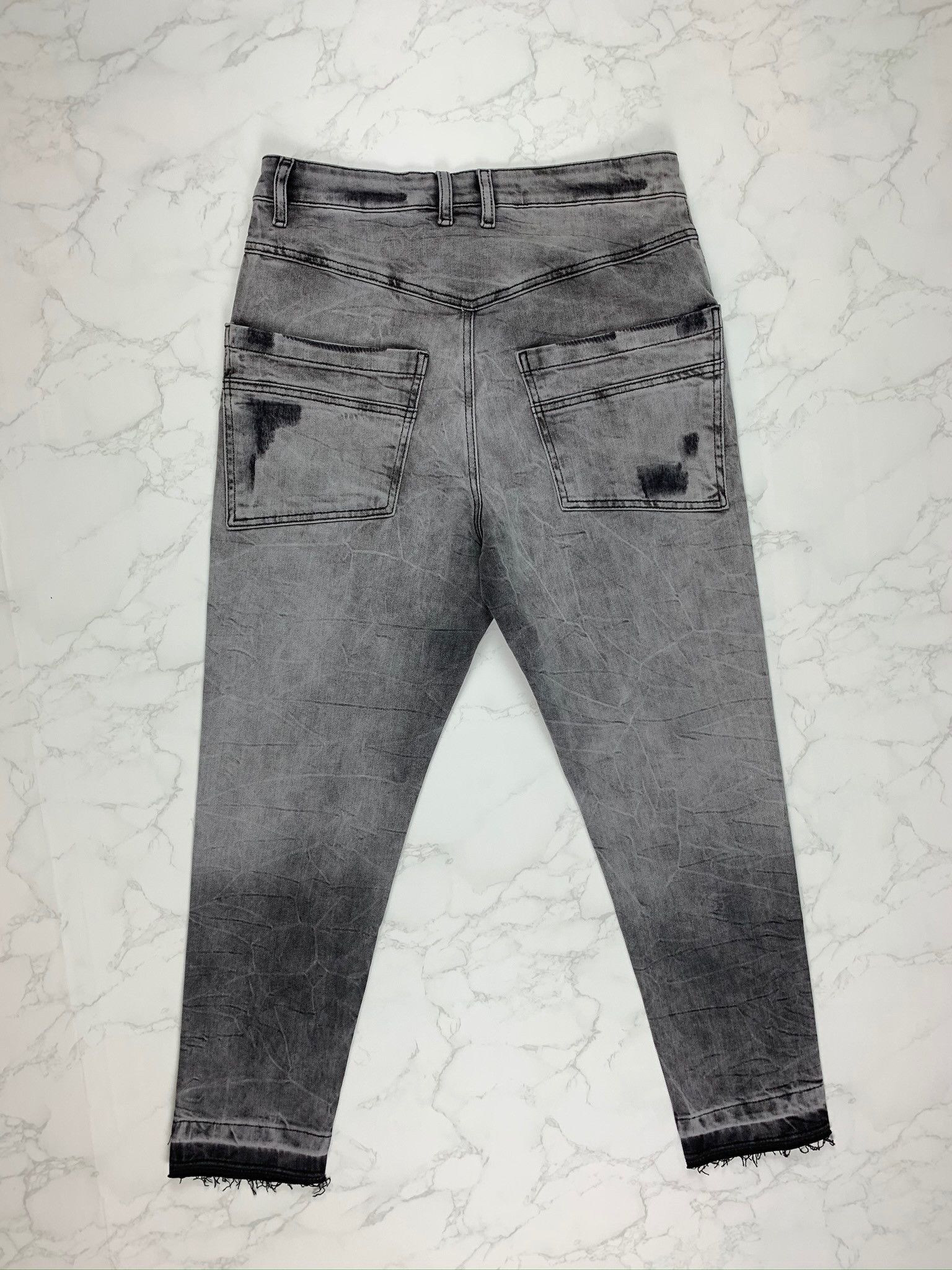 Thom Krom Thom Krom Grey Ripped Cropped Jeans Size US 30 / EU 46 - 10 Thumbnail
