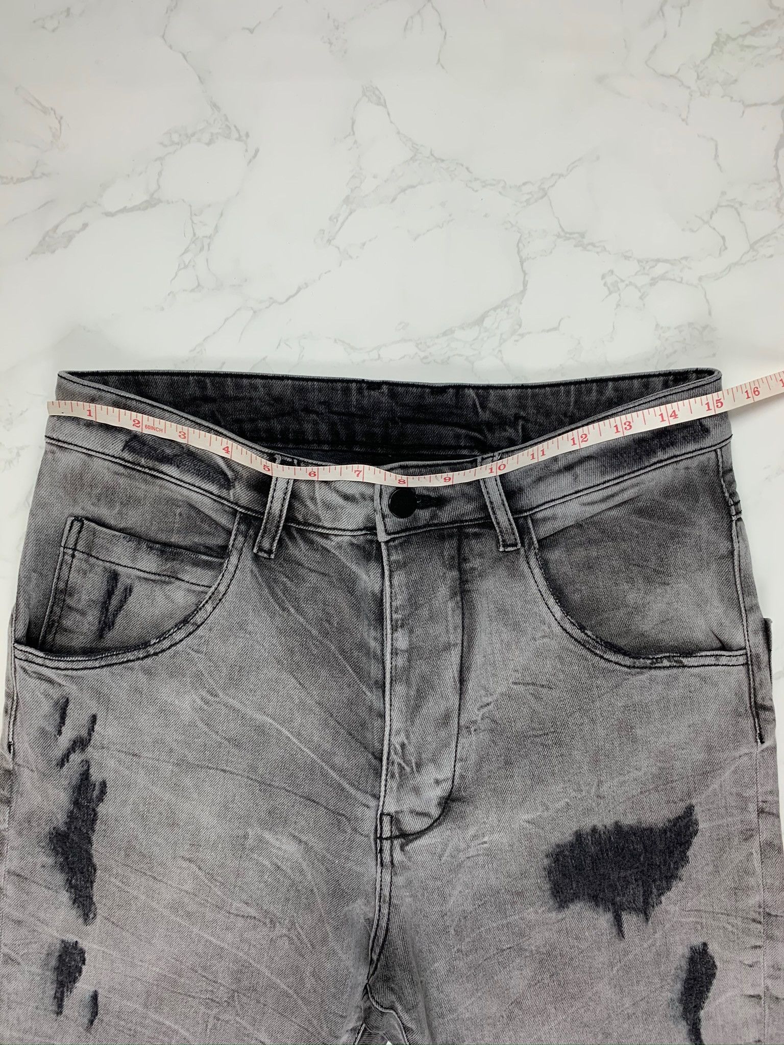 Thom Krom Thom Krom Grey Ripped Cropped Jeans Size US 30 / EU 46 - 2 Thumbnail